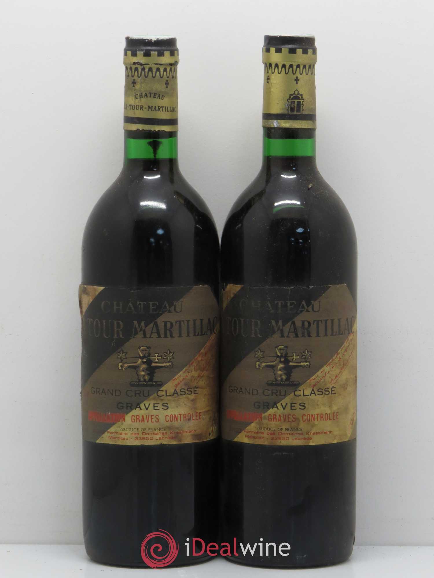Château Latour-Martillac Cru Classé de Graves 1976 - Lot de 2 bouteilles - 0