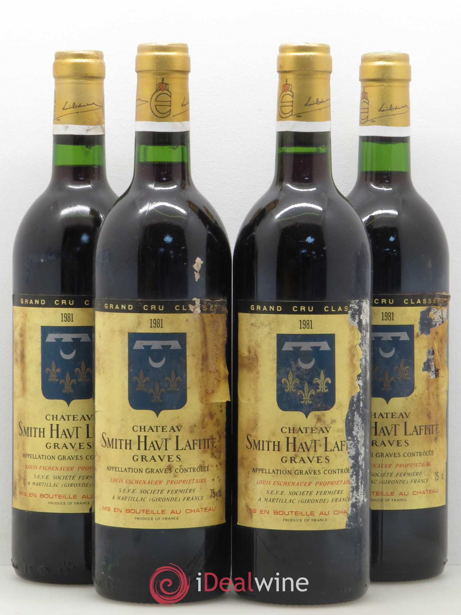 Château Smith Haut Lafitte Cru Classé de Graves 1981 - Lot de 4 bouteilles - 0