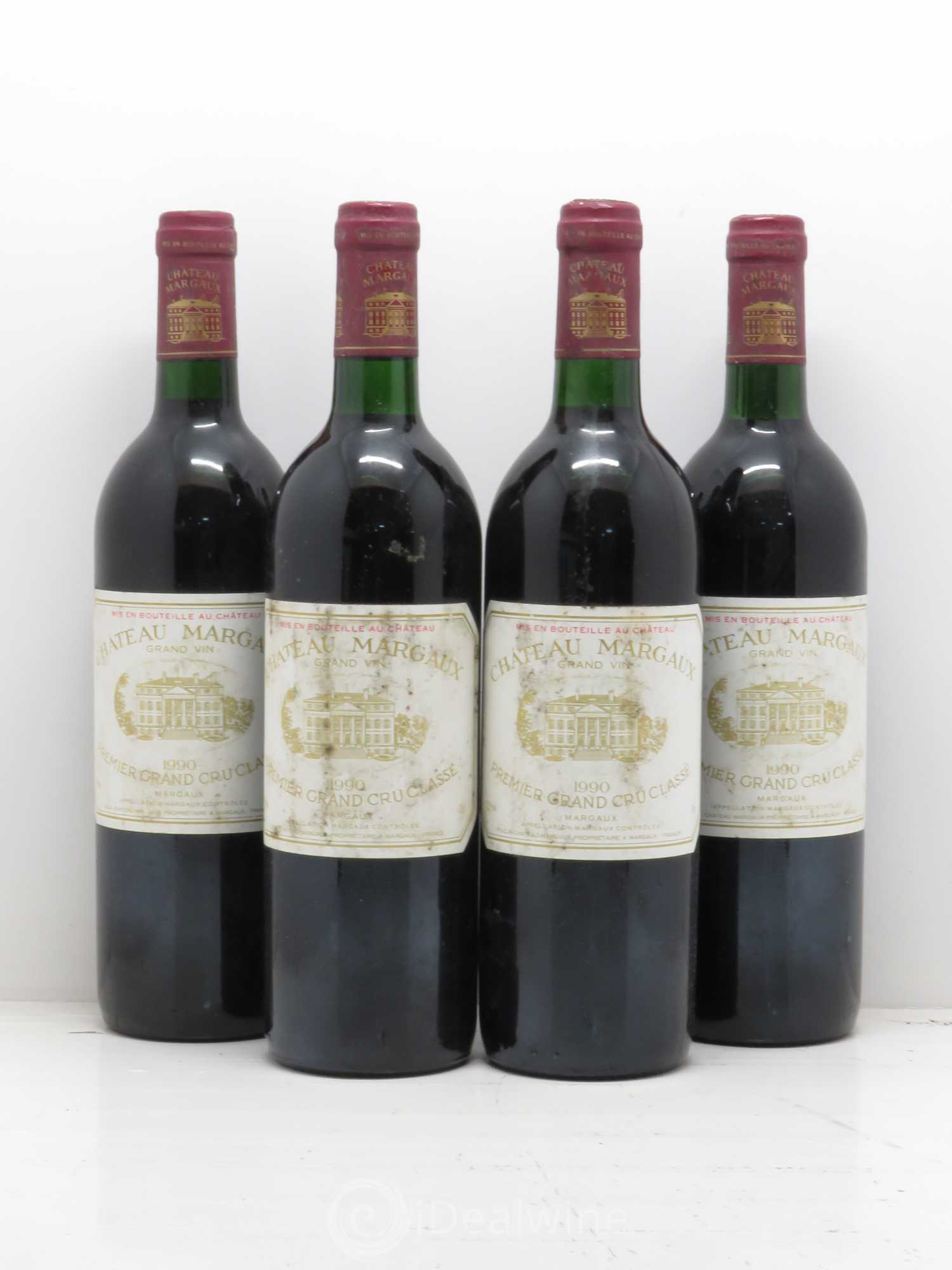 Château Margaux 1er Grand Cru Classé 1990 - Lot de 4 bouteilles - 0