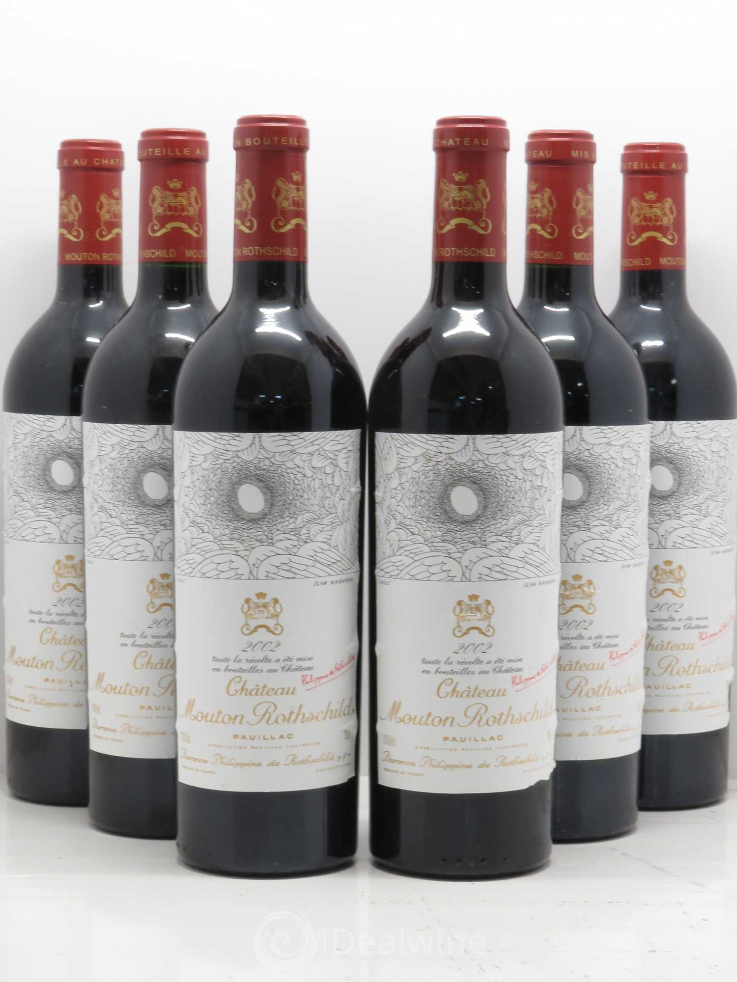 Château Mouton Rothschild 1er Grand Cru Classé 2002 - Lot de 6 bouteilles - 0