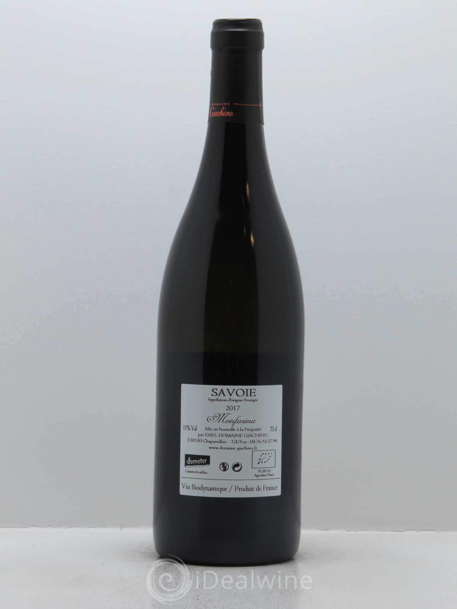 Vin de Savoie Monfarina Giachino 2017 - Lot de 1 bouteille - 1