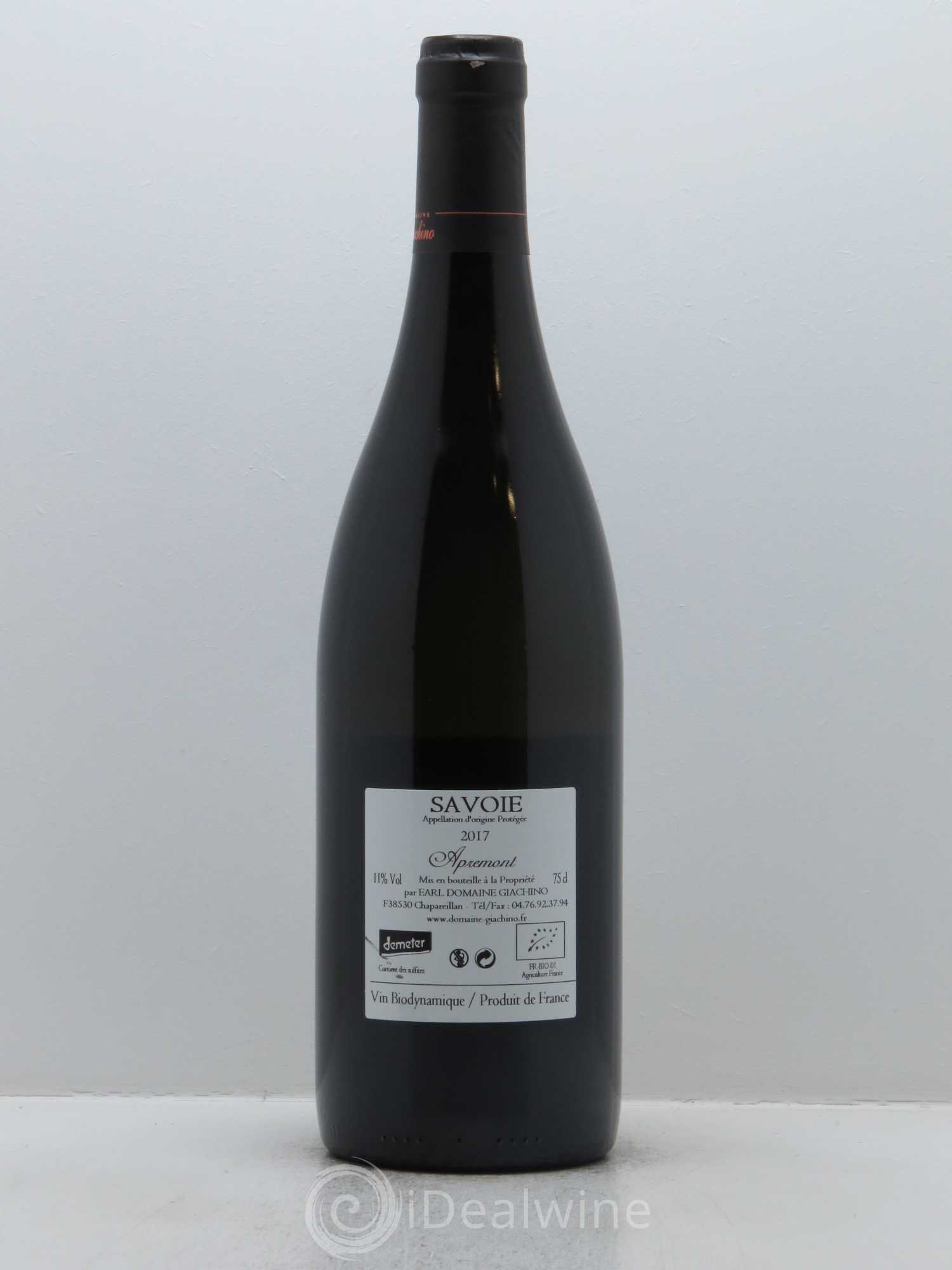 Vin de Savoie Apremont Giachino 2017 - Lot de 1 bouteille - 1