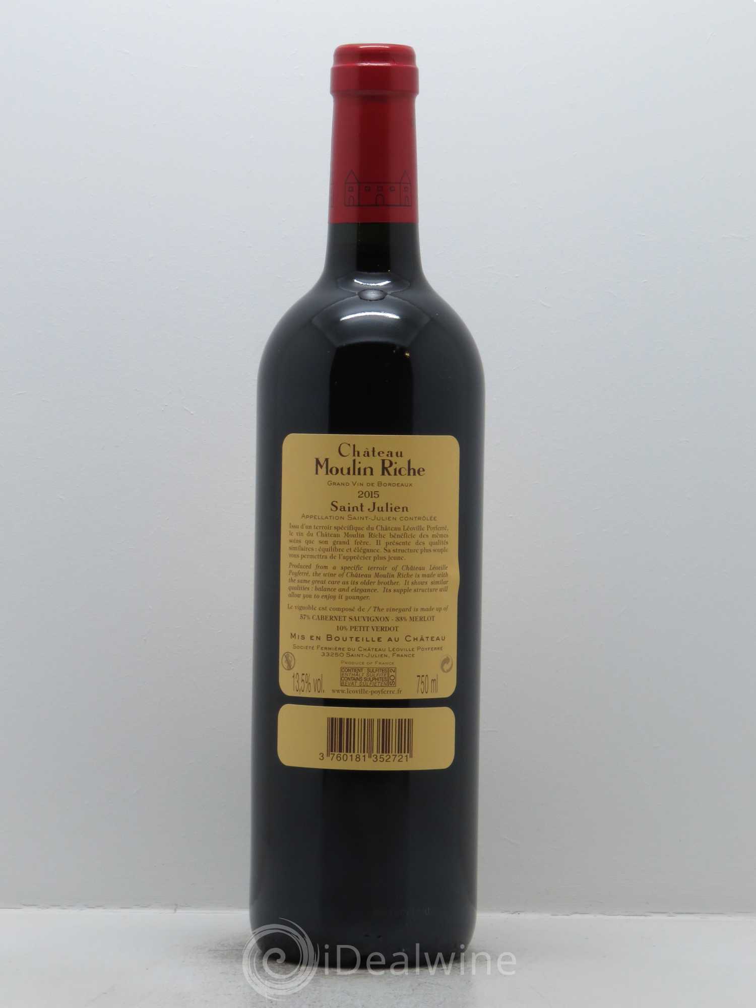 Château Moulin Riche (CBO à partir de 12 bts) 2015 - Lot de 1 bouteille - 1