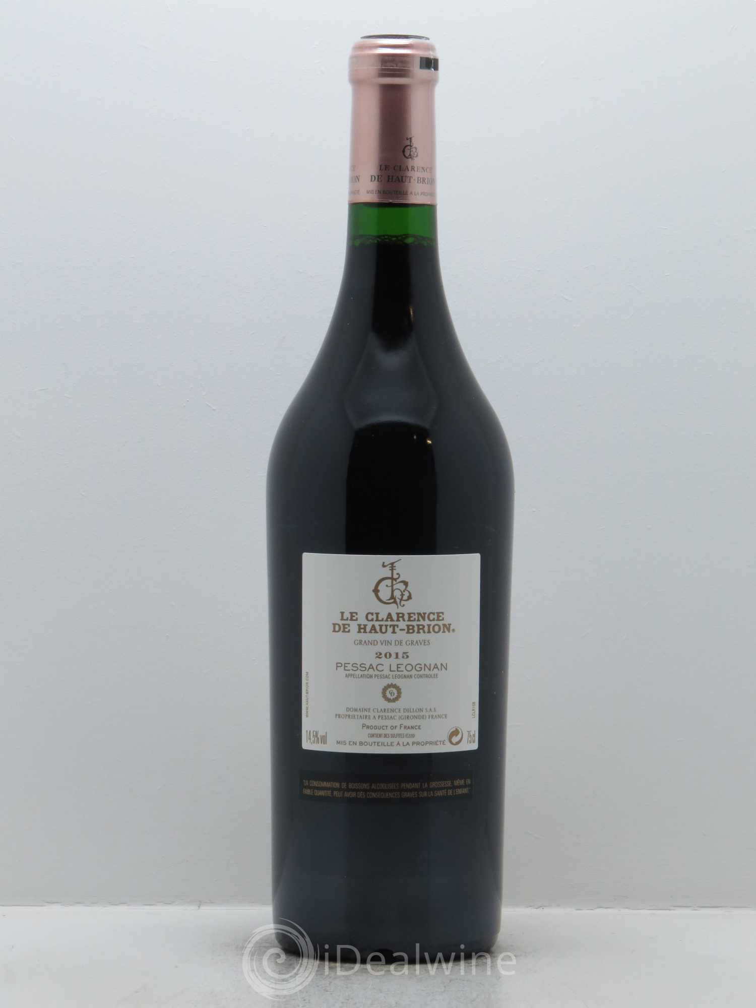 Clarence (Bahans) de Haut-Brion Second Vin (CBO à partir de 12 bts) 2015 - Lot de 1 bouteille - 1