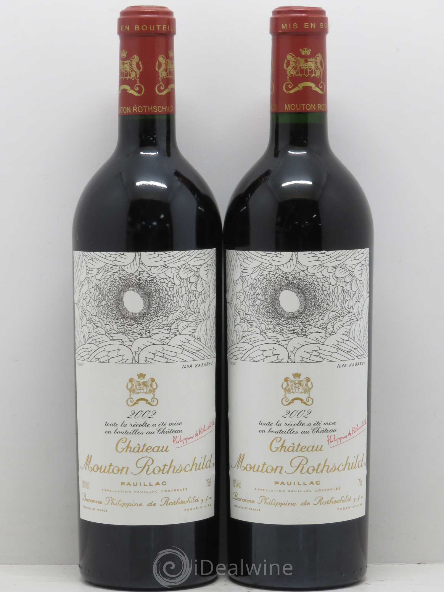 Château Mouton Rothschild 1er Grand Cru Classé 2002 - Lot de 2 bouteilles - 0