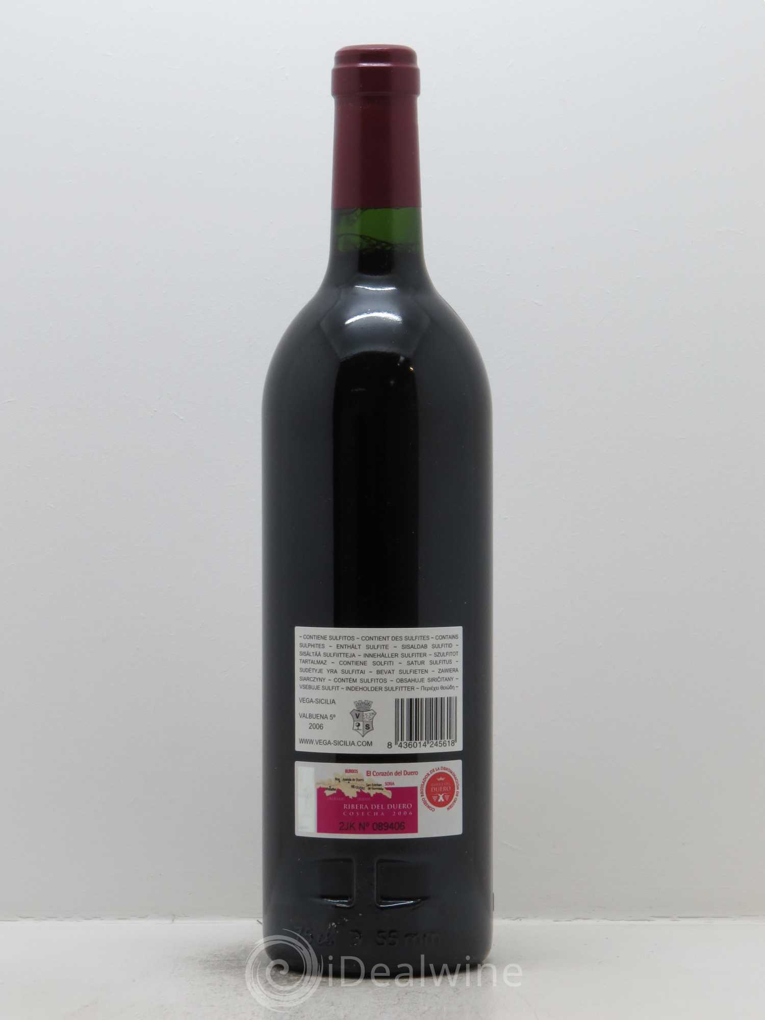 Ribera Del Duero DO Vega Sicilia Valbuena 5 ano Famille Alvarez 2006 - Lot de 1 bouteille - 1