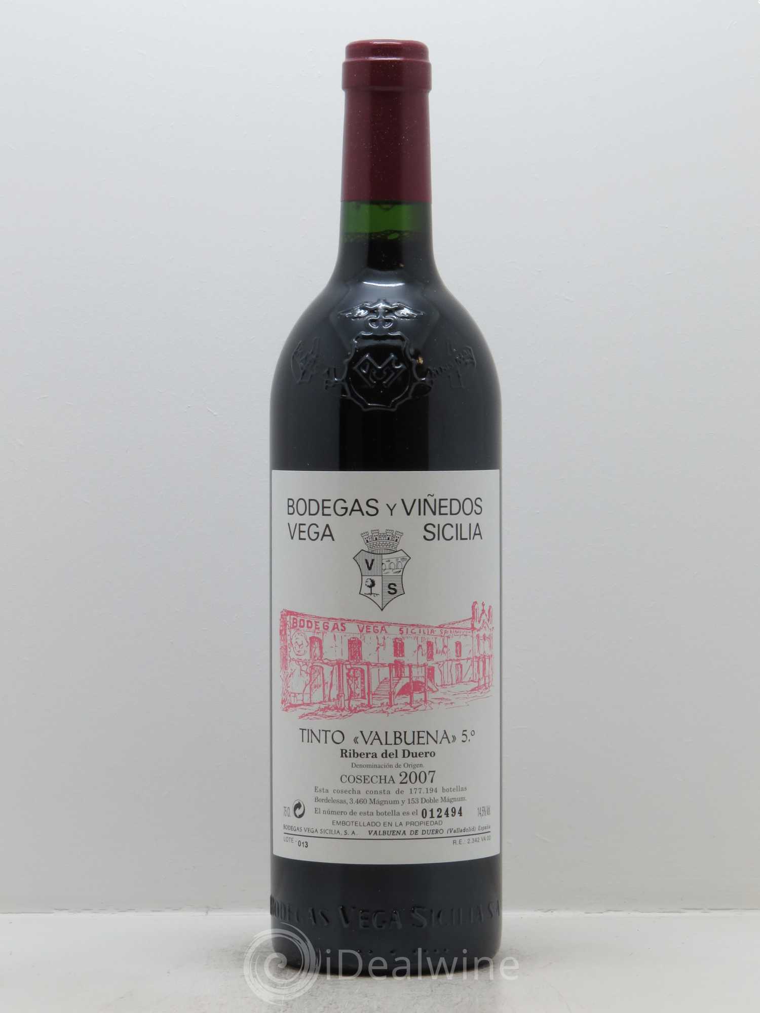 Ribera Del Duero DO Vega Sicilia Valbuena 5 ano Famille Alvarez 2007 - Lot de 1 bouteille - 0