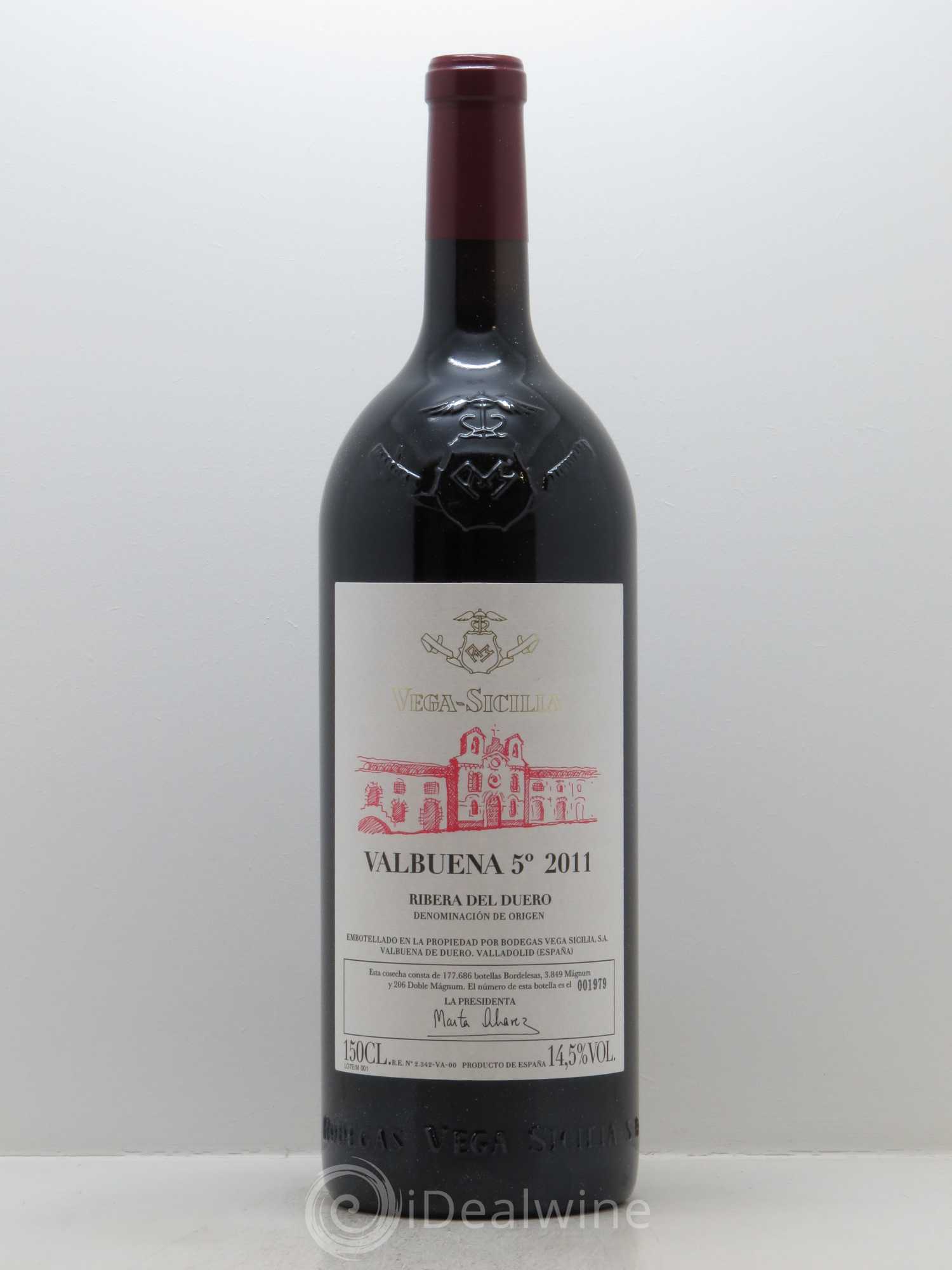 Ribera Del Duero DO Vega Sicilia Valbuena 5 ano Famille Alvarez 2011 - Lot de 1 magnum - 0