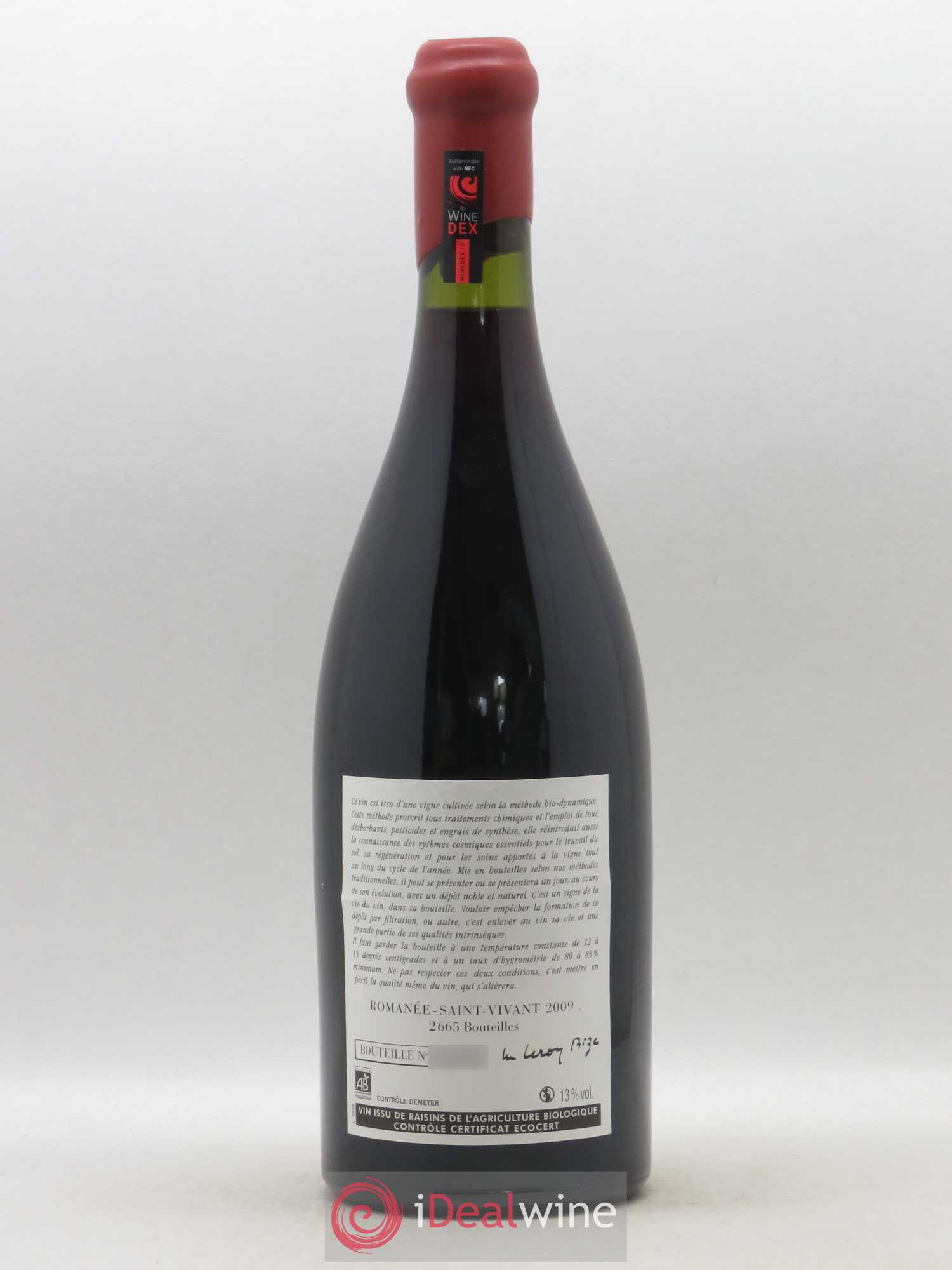 Romanée-Saint-Vivant Grand Cru Leroy (Domaine) 2009 - Lot de 1 bouteille - 1