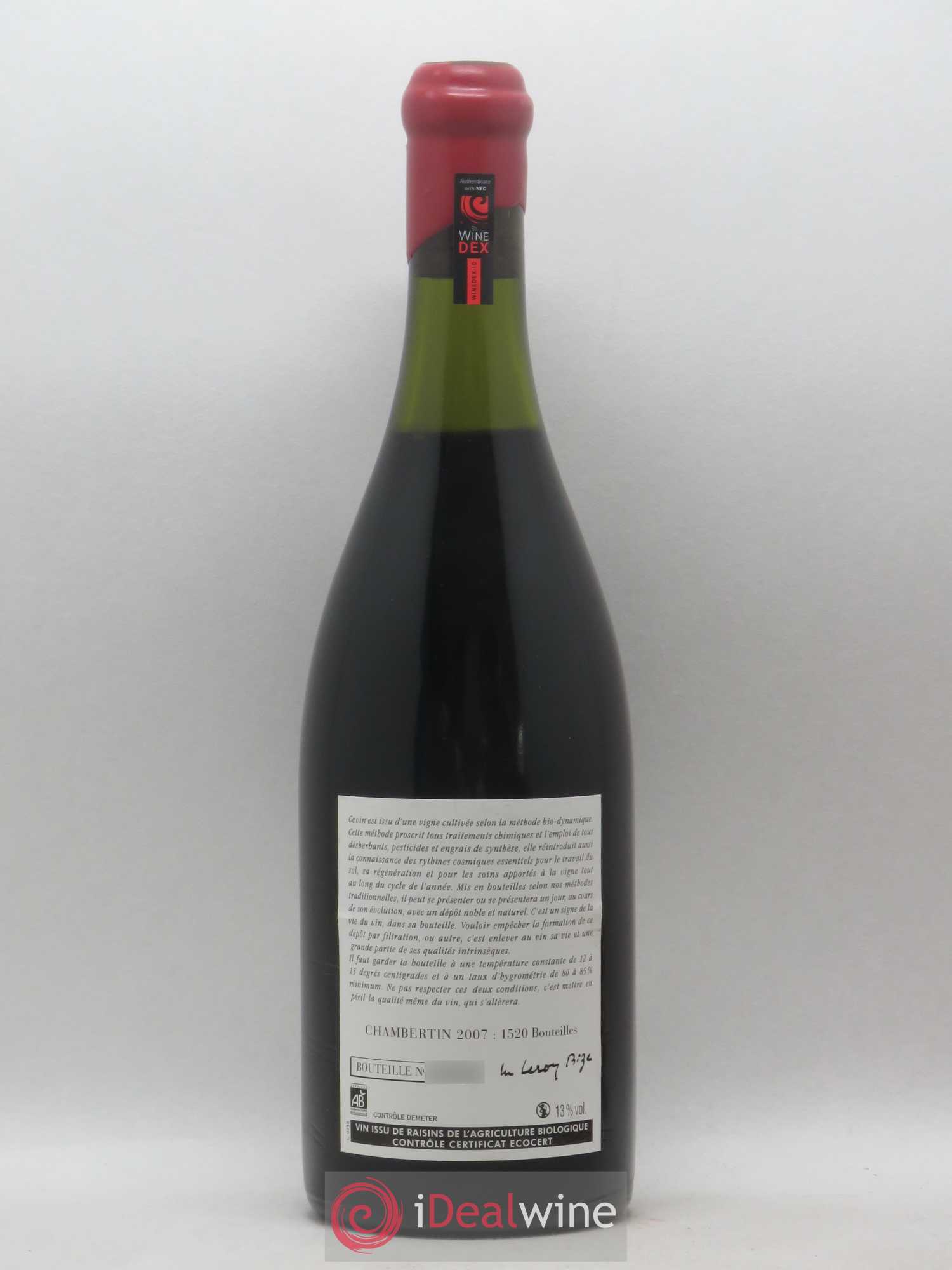 Chambertin Grand Cru Leroy (Domaine) 2007 - Lot of 1 bottle - 1