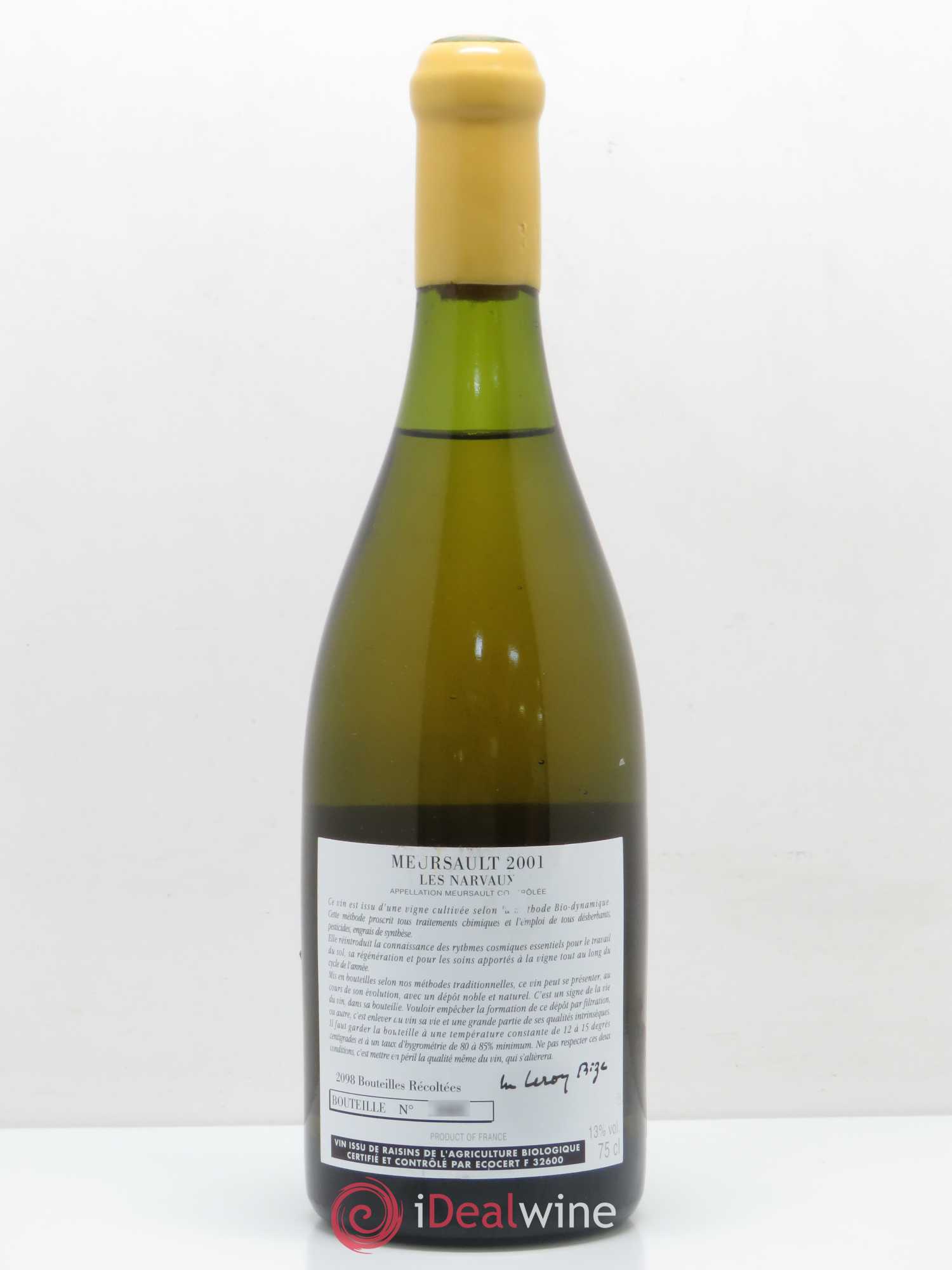 Meursault Les Narvaux d'Auvenay (Domaine) 2001 - Lot de 1 bouteille - 1