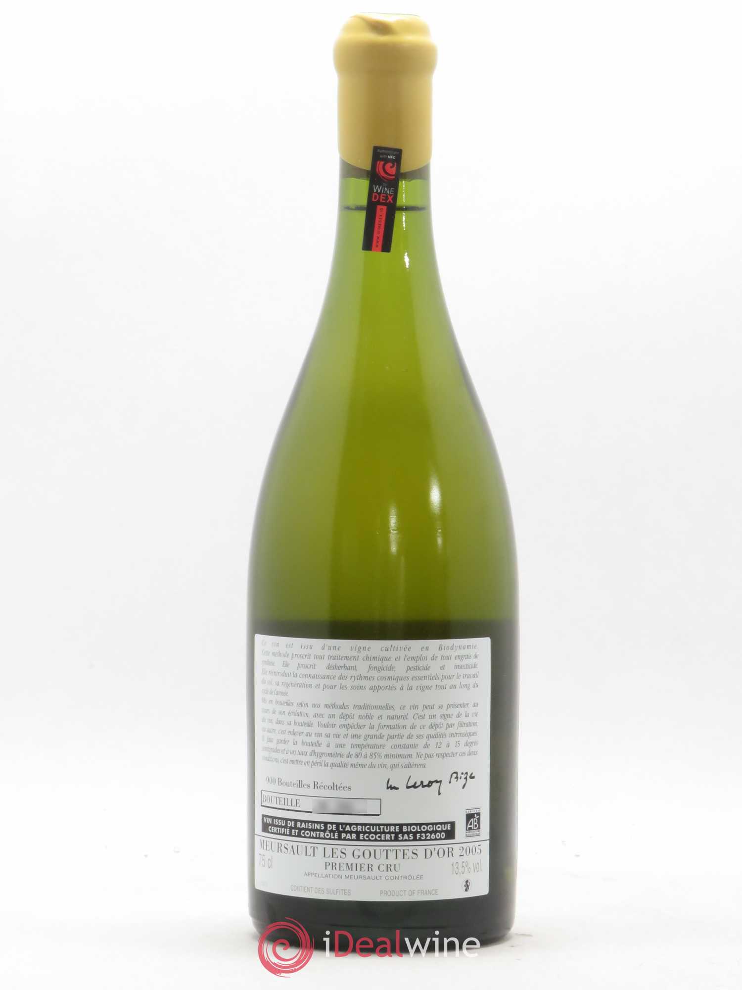 Meursault 1er Cru Les Gouttes d'Or d'Auvenay (Domaine) 2005 - Lot de 1 bouteille - 1