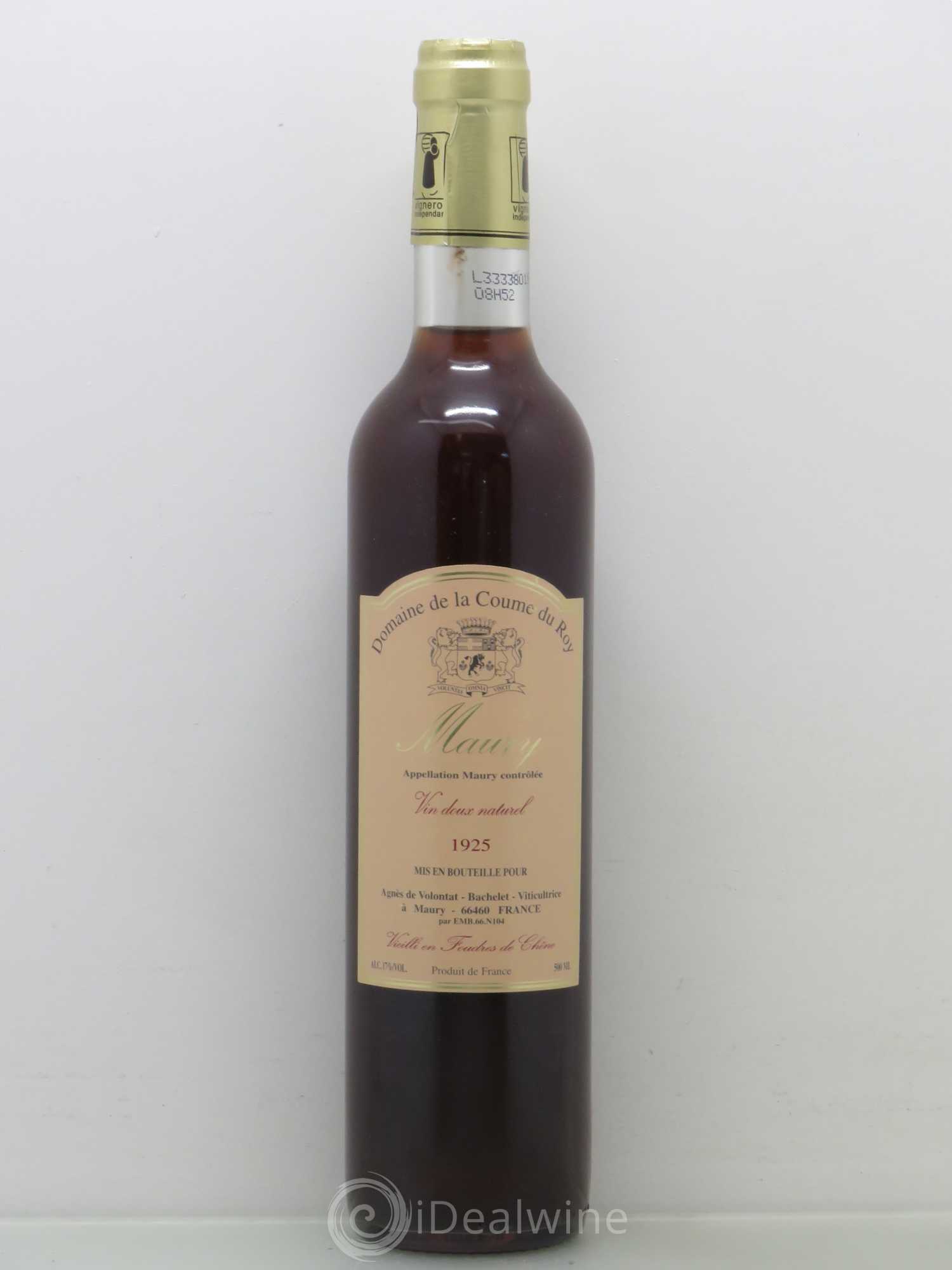 Maury Vin Doux Naturel 1925 - Posten von 1 Flasche - 0