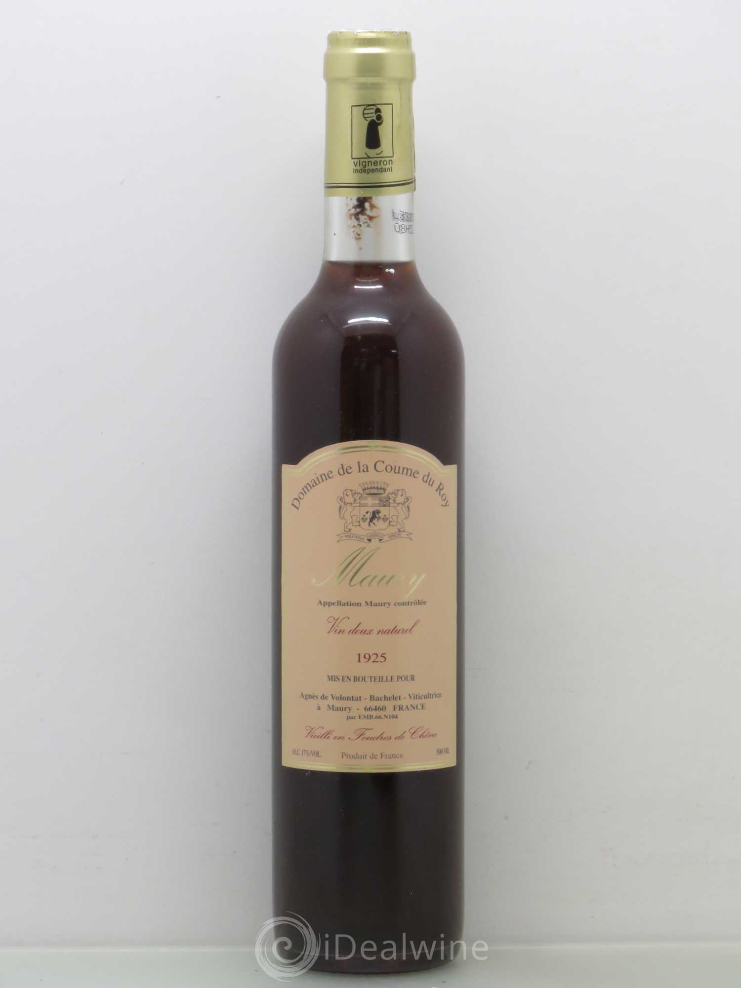 Maury Vin Doux Naturel 1925 - Posten von 1 Flasche - 0