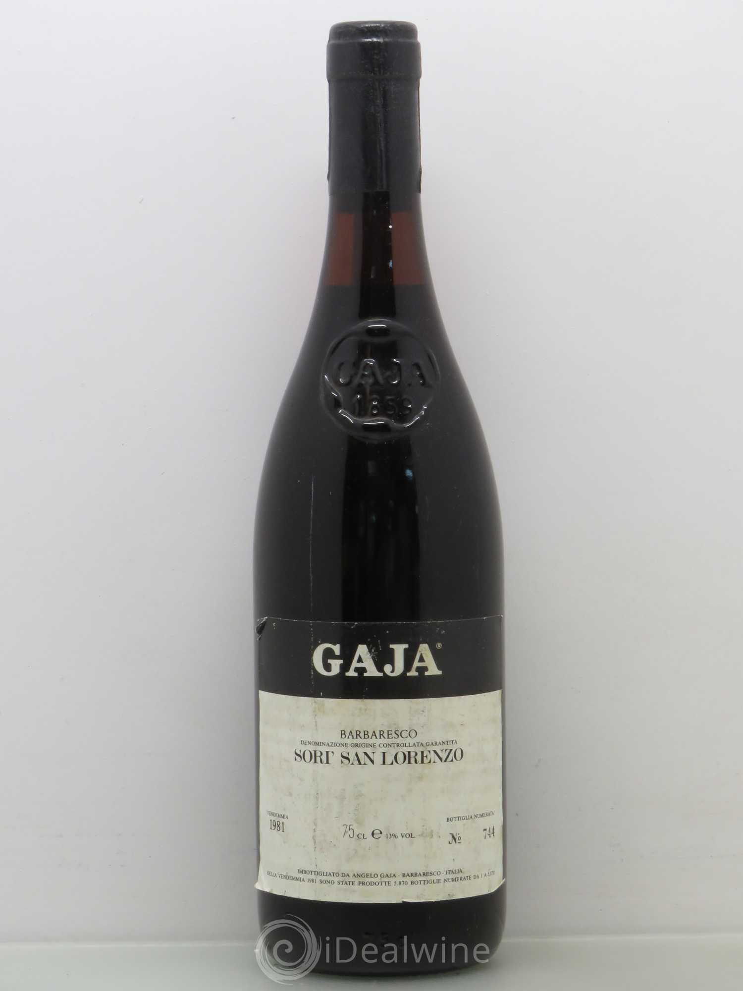Barbaresco DOCG Angelo Gaja Sorí San Lorenzo 1981 - Posten von 1 Flasche - 0