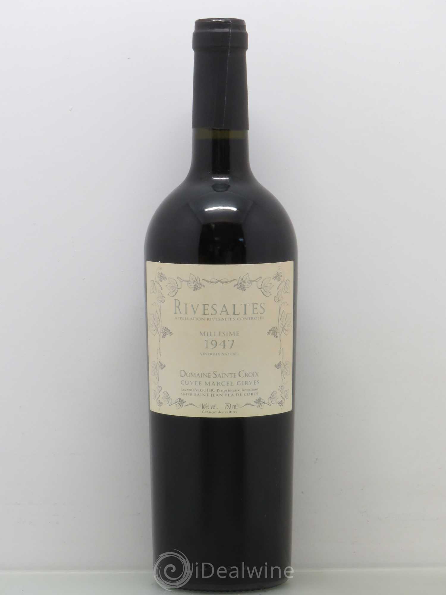 Rivesaltes Domaine Sainte Croix Cuvée Marcel Girves 1947 - Posten von 1 Flasche - 0
