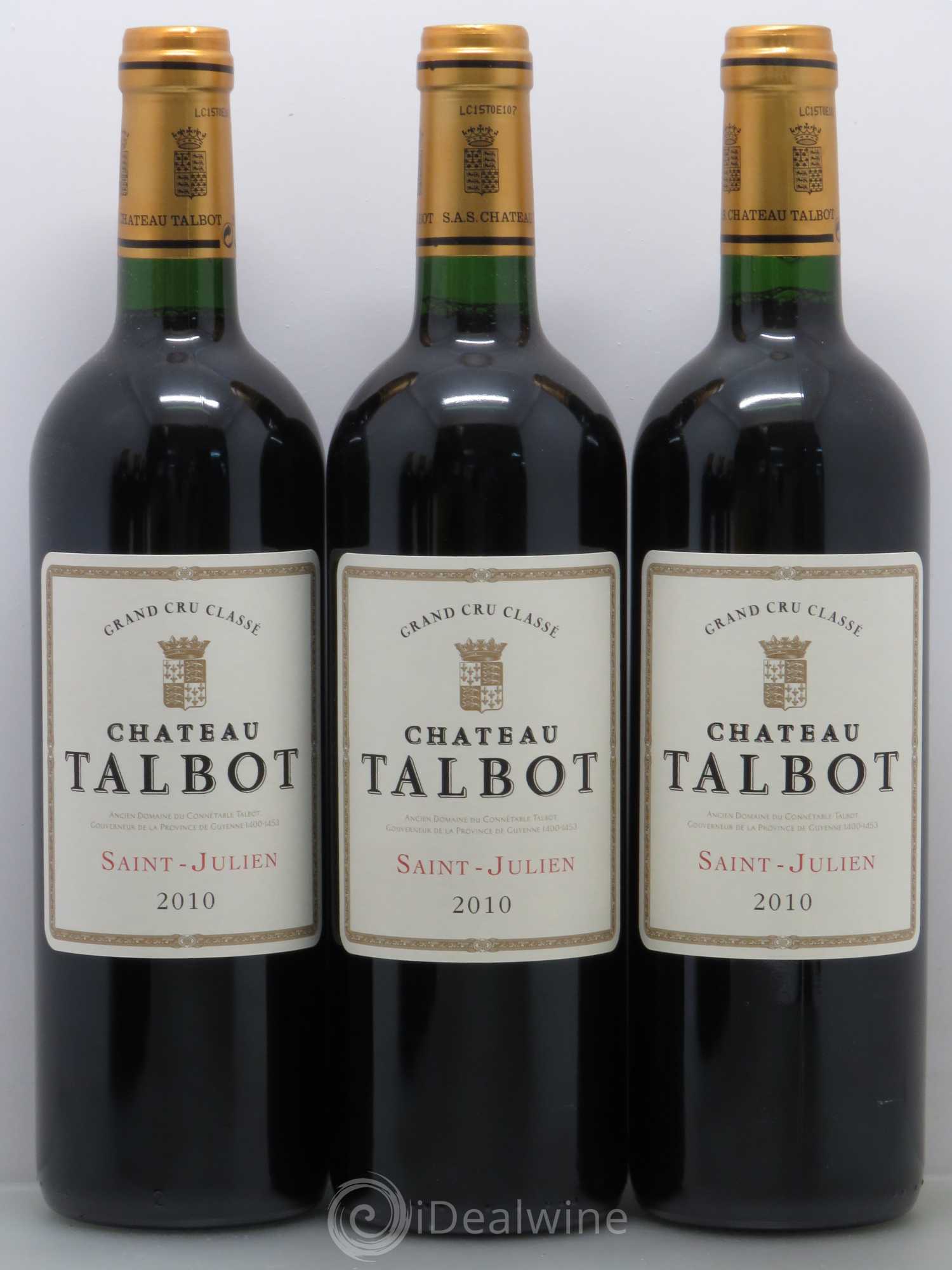 Château Talbot 4ème Grand Cru Classé 2010 - Lot de 6 bouteilles - 1