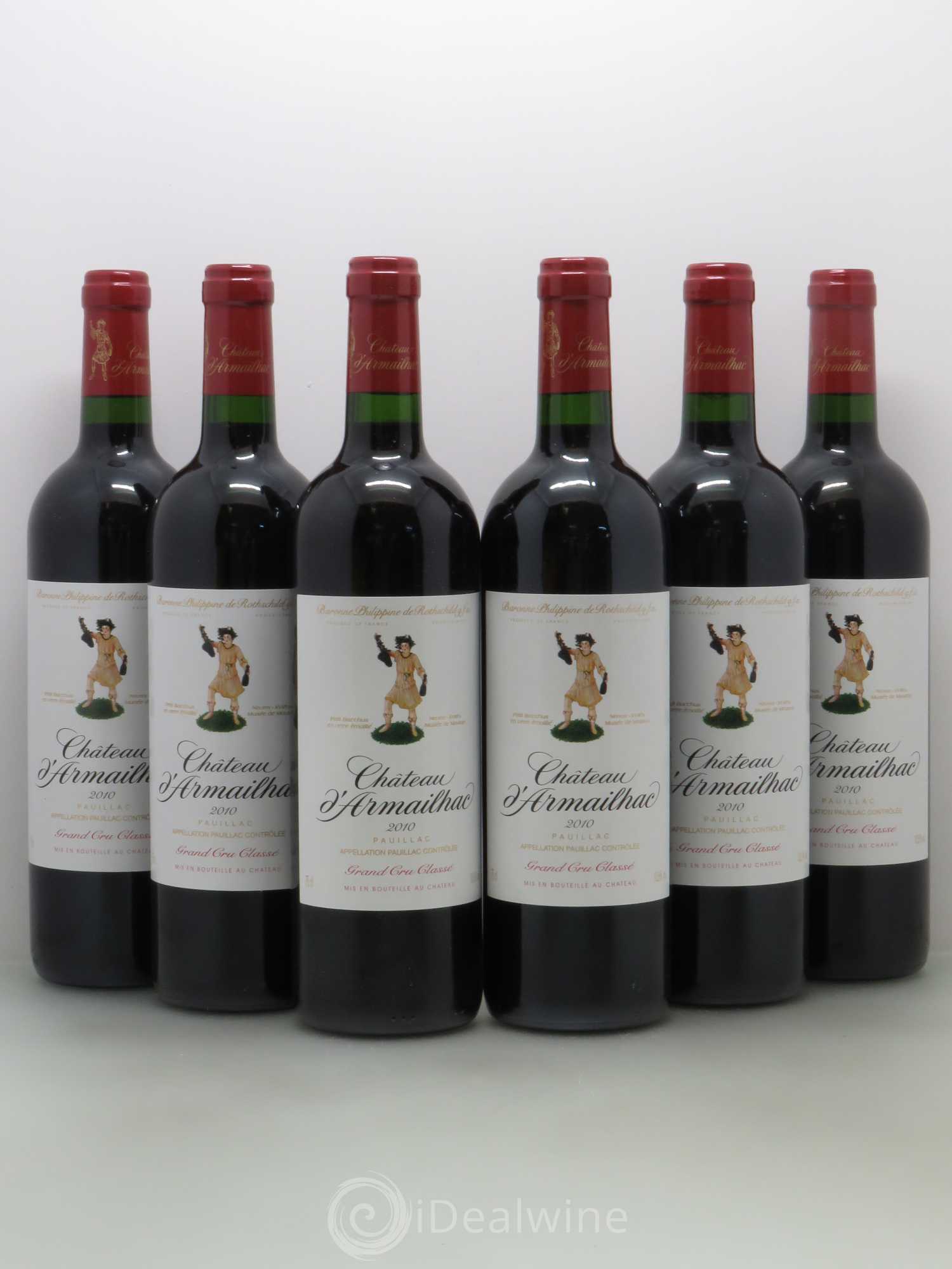 Château d' Armailhac - Mouton Baron(ne) Philippe 5ème Grand Cru Classé 2010 - Lot de 6 bouteilles - 0