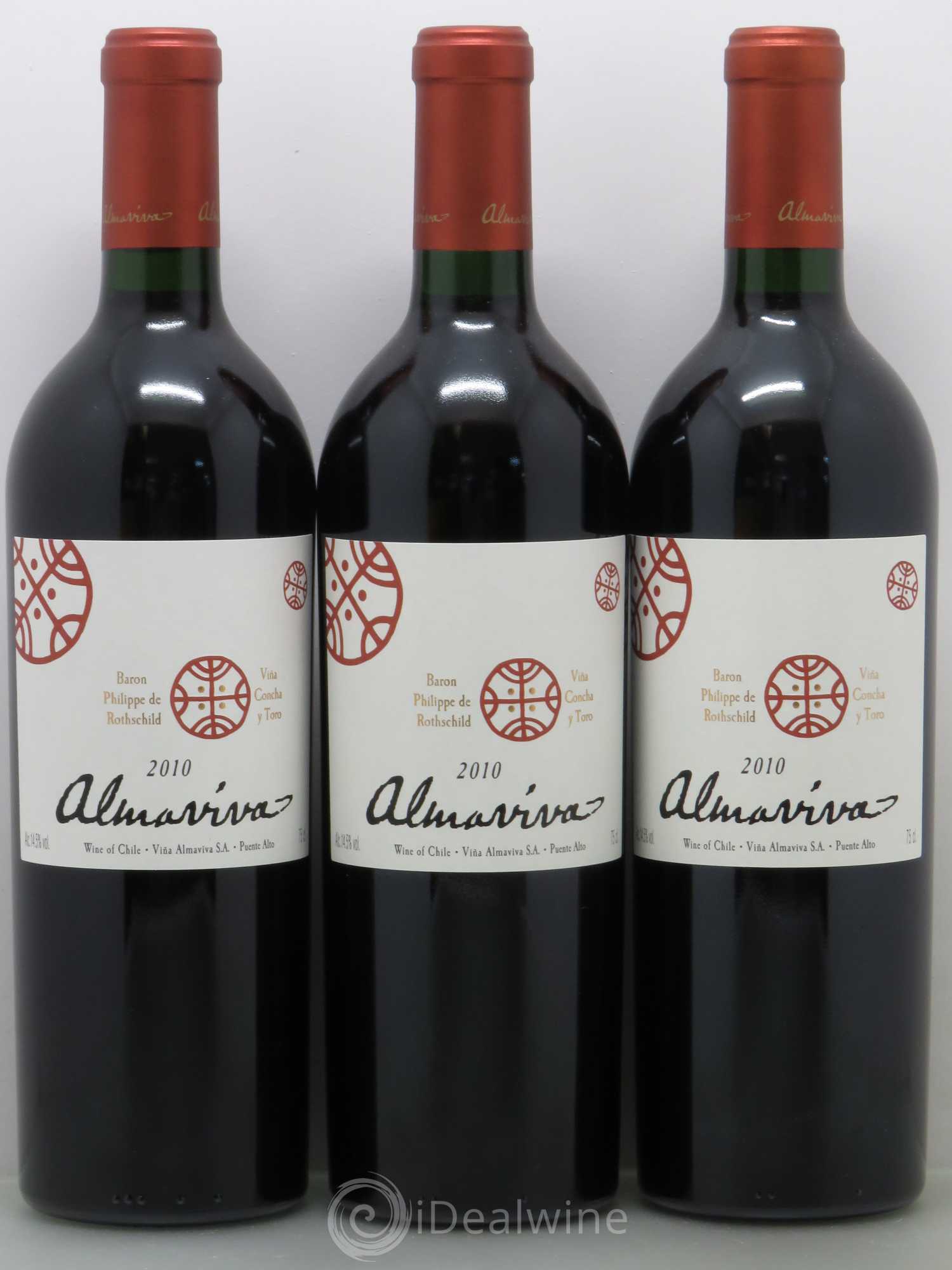 Chili Almaviva Baron P. de Rothschild Concha y Toro 2010 - Lot de 6 bouteilles - 1