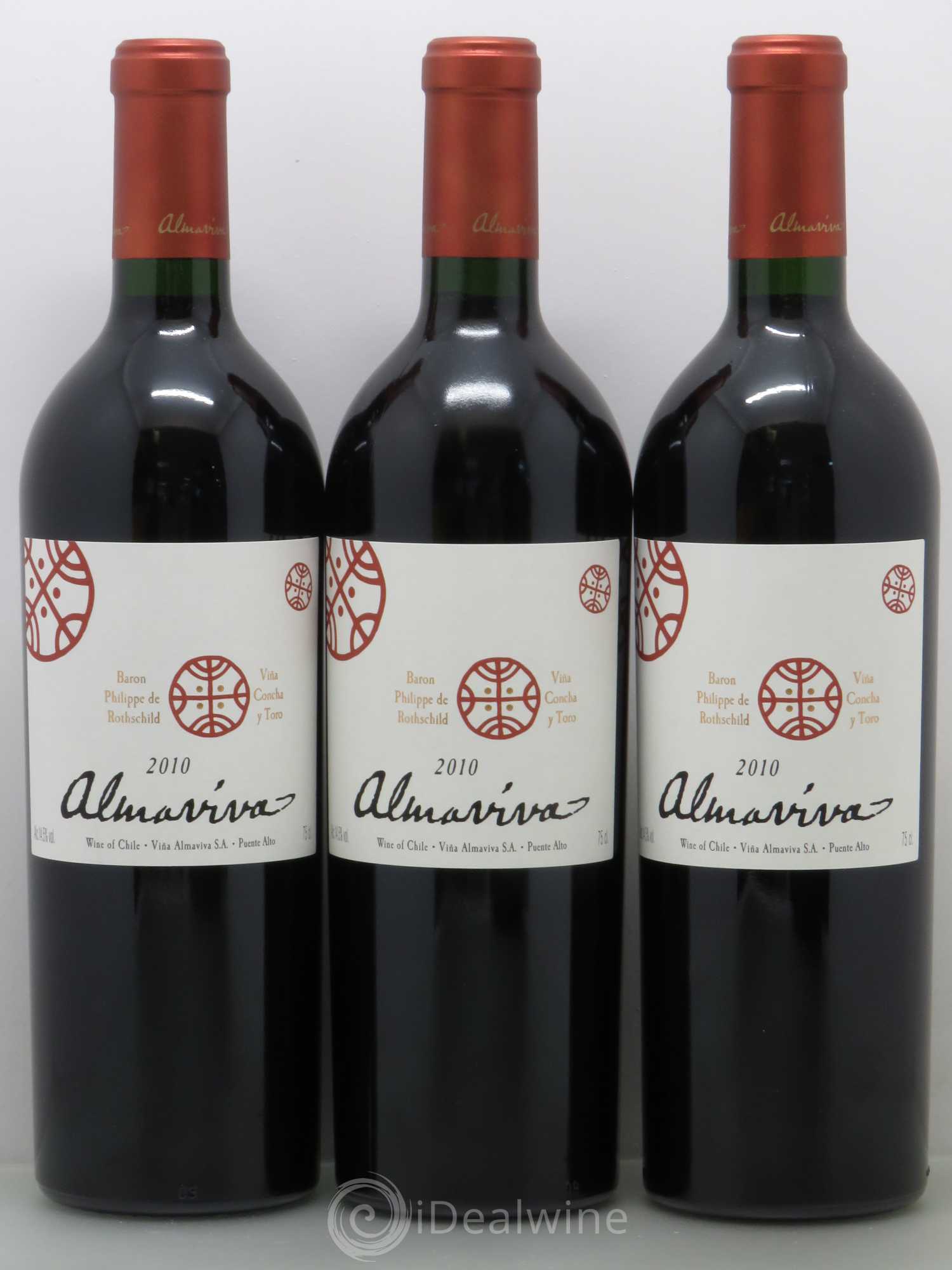 Chili Almaviva Baron P. de Rothschild Concha y Toro 2010 - Lot de 3 bouteilles - 0