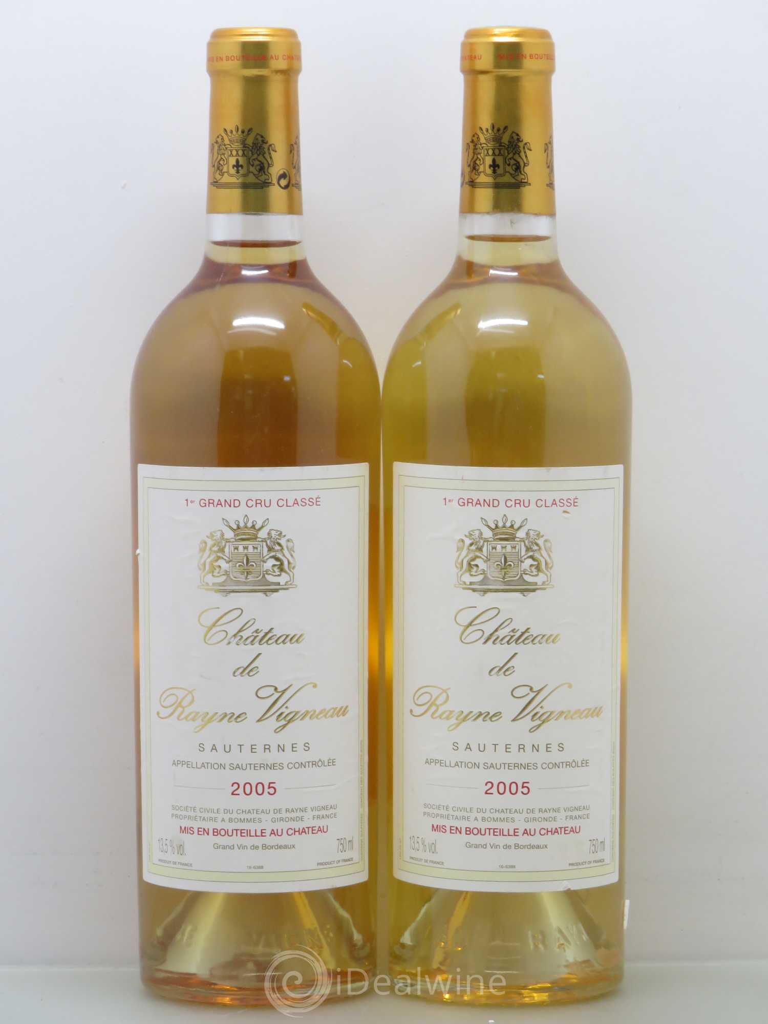 Château de Rayne Vigneau 1er Grand Cru Classé 2005 - Lotto di 2 bottiglie - 0