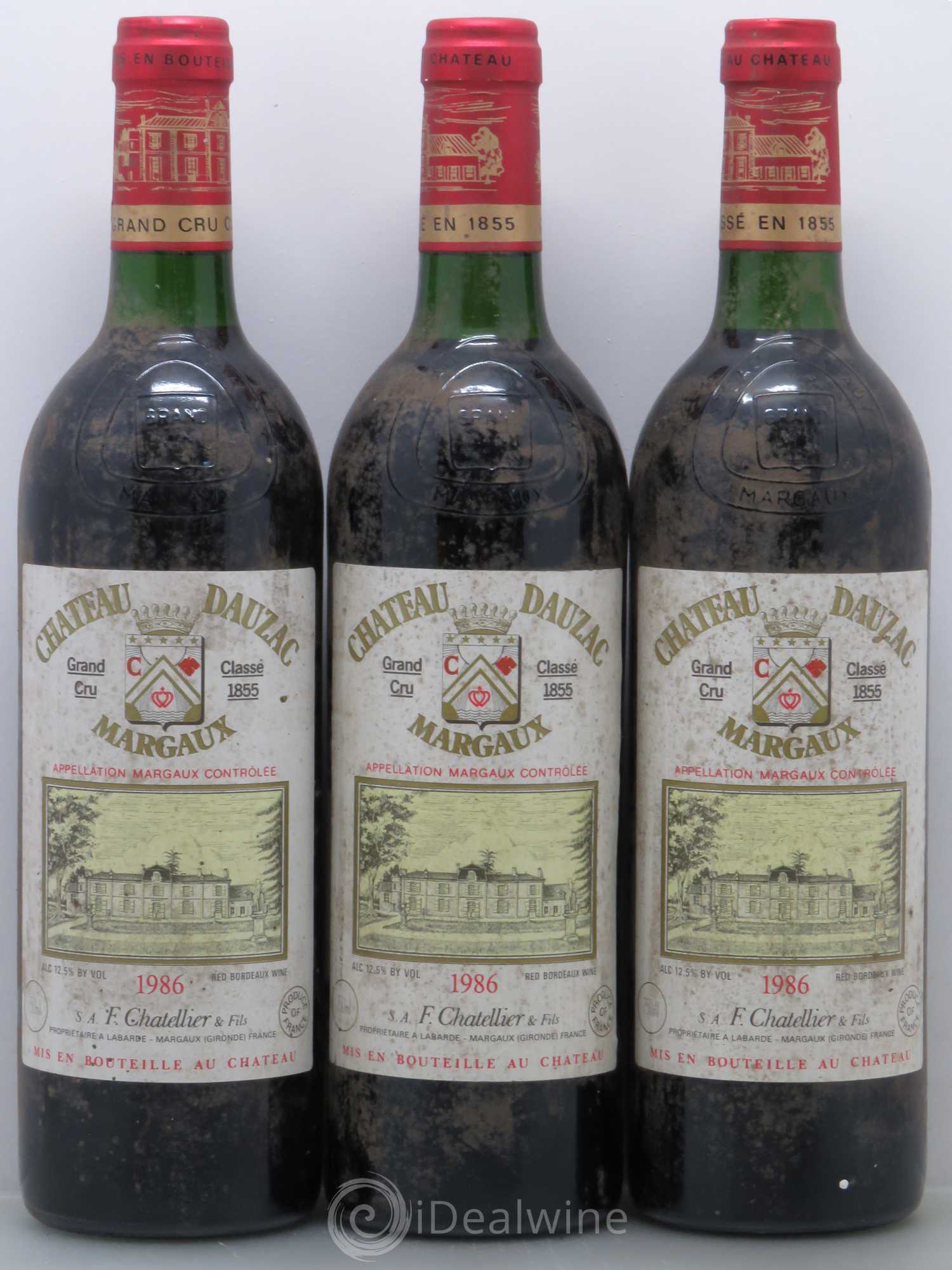 Château Dauzac 5ème Grand Cru Classé 1986 - Lot de 3 bouteilles - 0