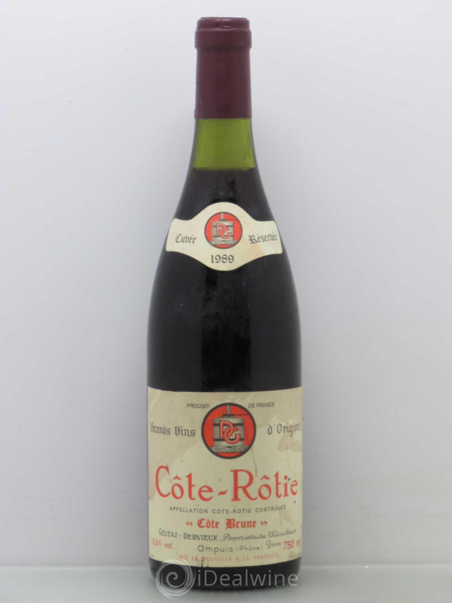 Côte-Rôtie Côte Brune Marius Gentaz-Dervieux 1989 - Posten von 1 Flasche - 0