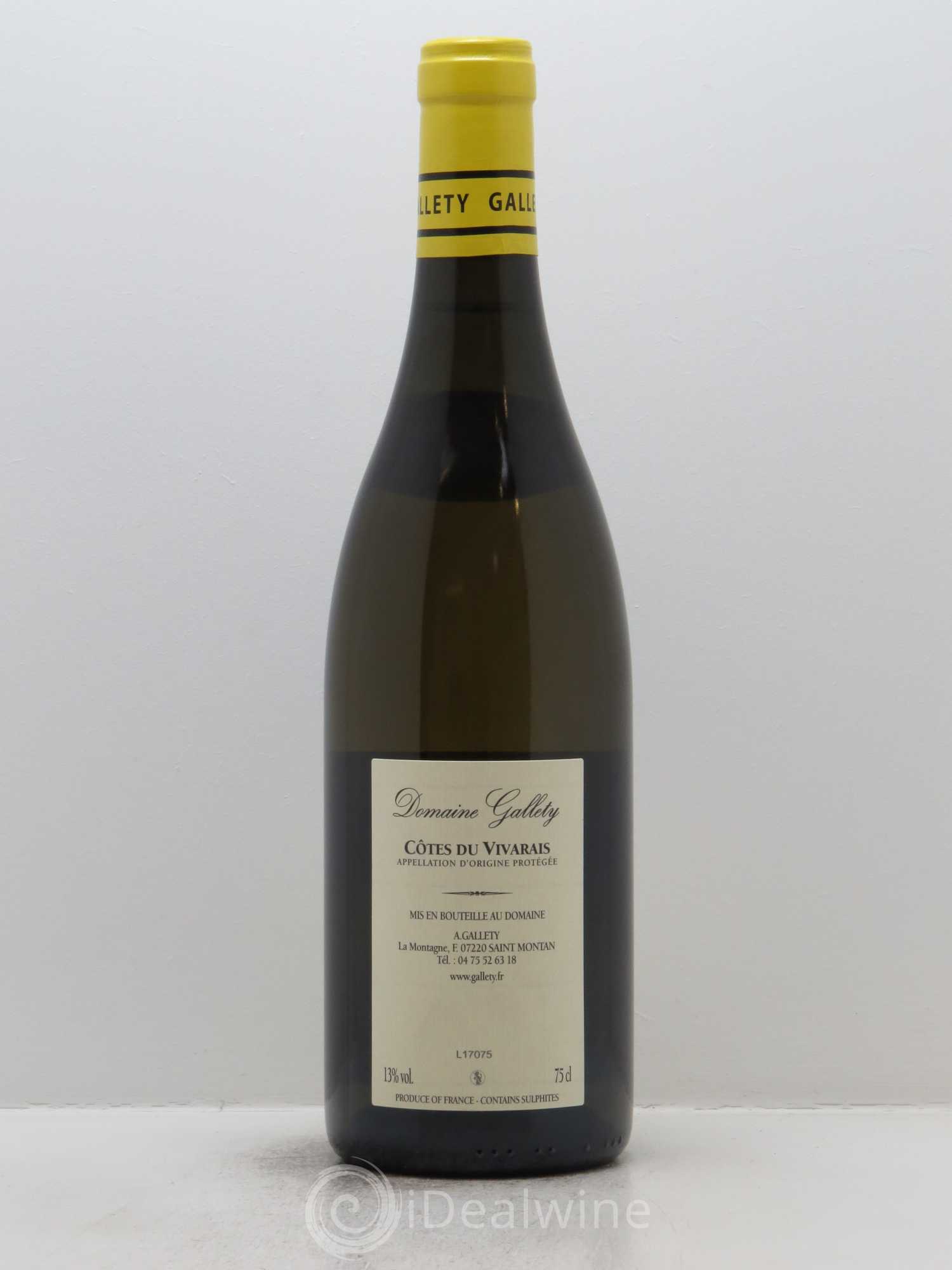 Côtes du Vivarais Blanc Gallety (Domaine) 2016 - Lot de 1 bouteille - 1