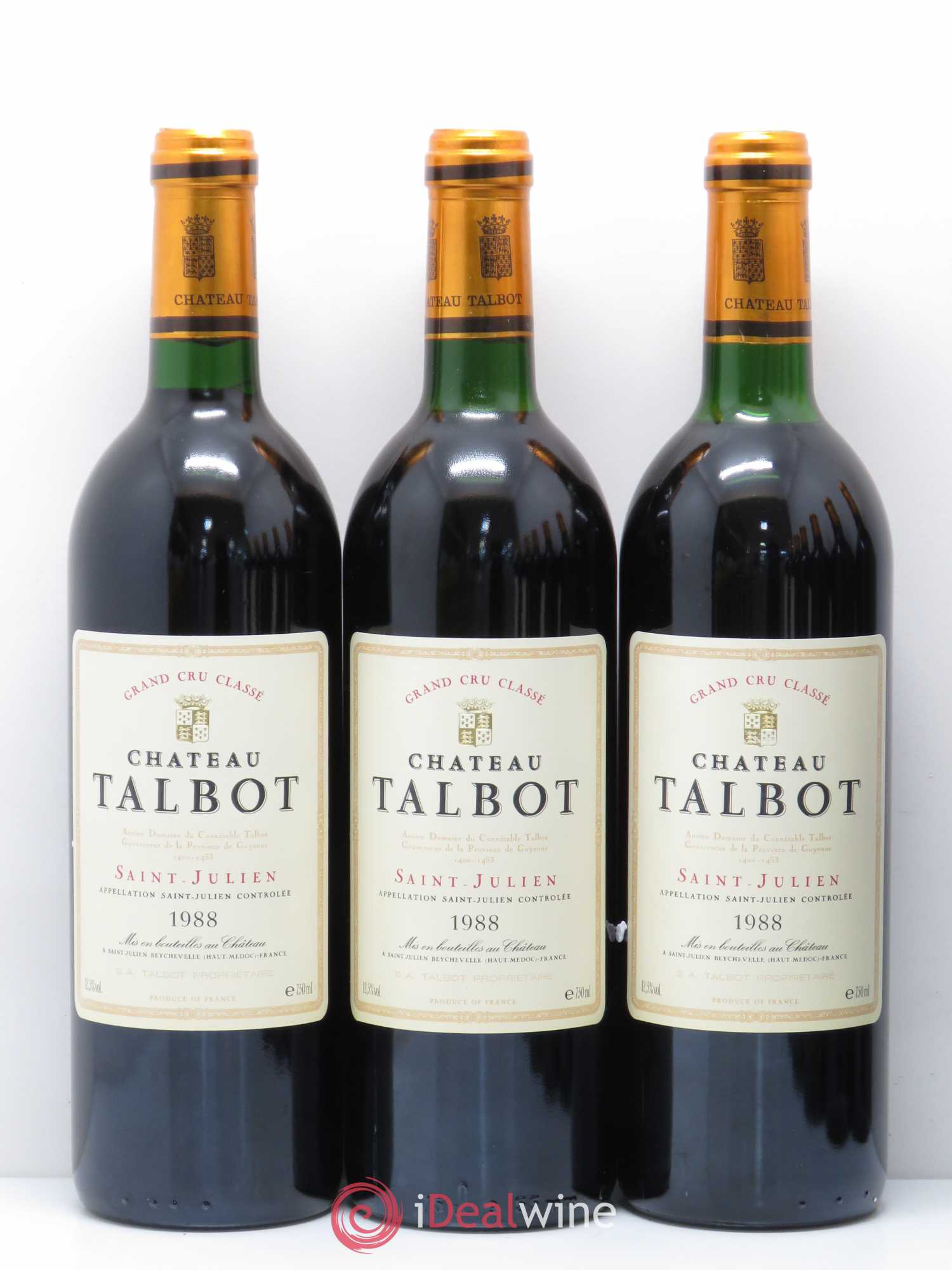 Château Talbot 4ème Grand Cru Classé 1988 - Lot de 12 bouteilles - 2