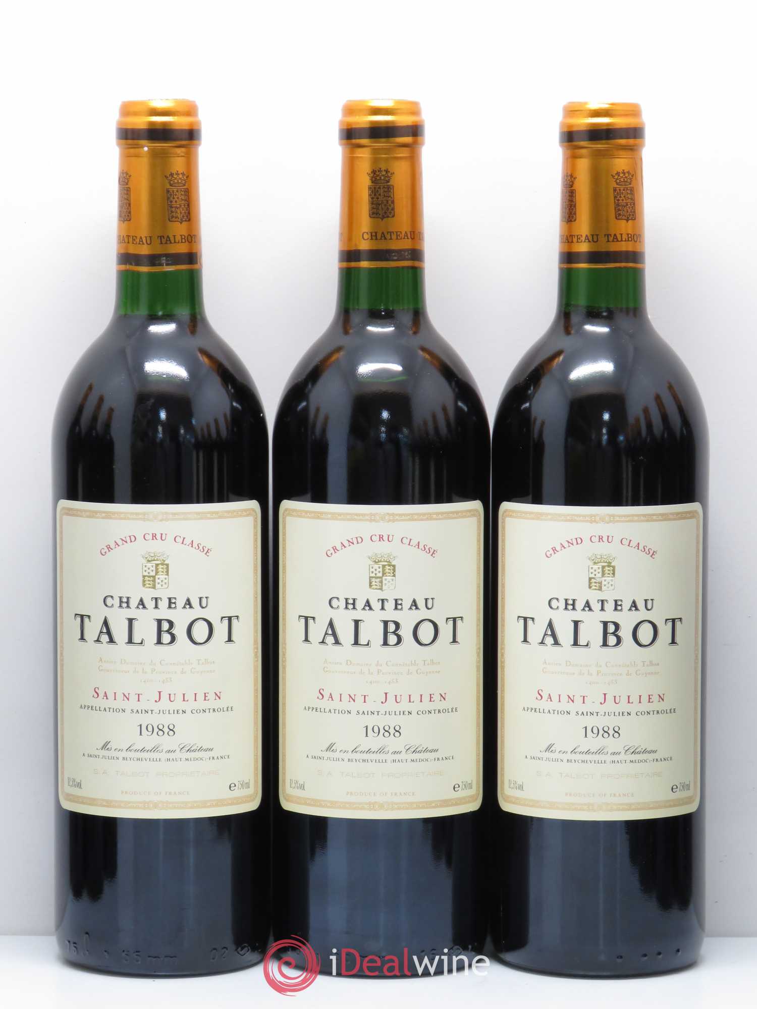 Château Talbot 4ème Grand Cru Classé 1988 - Lot de 12 bouteilles - 4