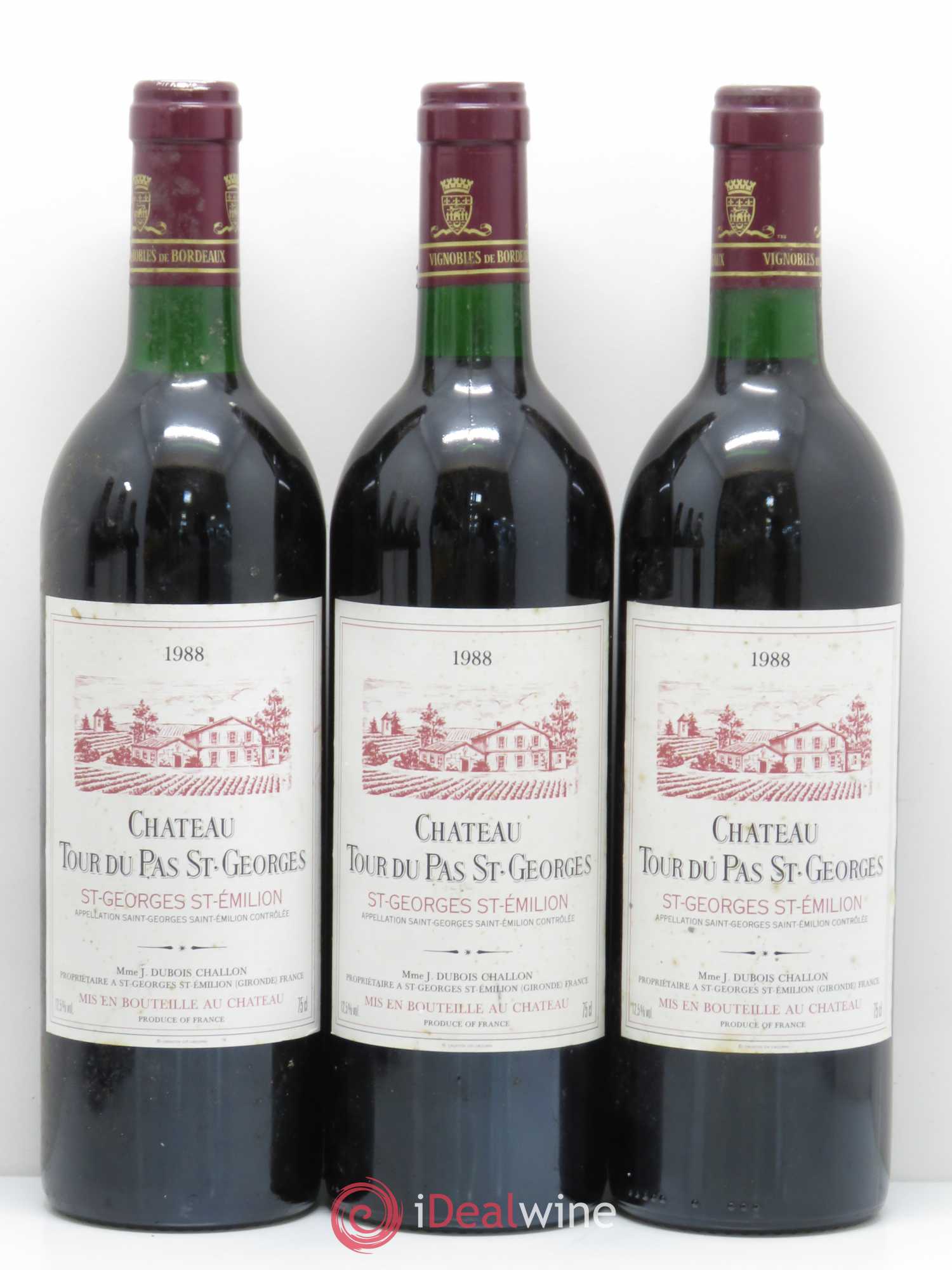 Bordeaux Tour du Pas Saint Georges cuvée Eugénie Saint-Georges Saint-Emilion 1988 - Posten von 6 Flaschen - 1