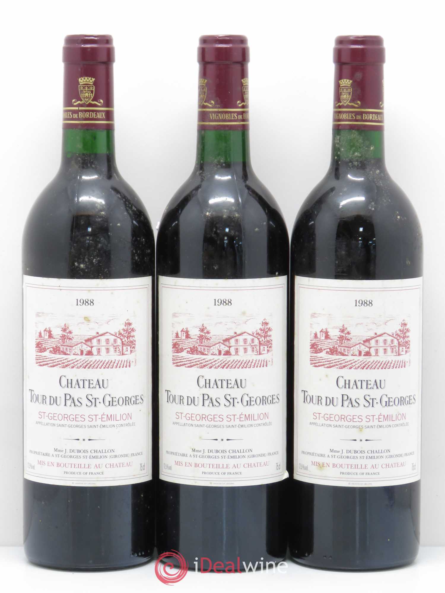Bordeaux Tour du Pas Saint Georges cuvée Eugénie Saint-Georges Saint-Emilion 1988 - Posten von 6 Flaschen - 2