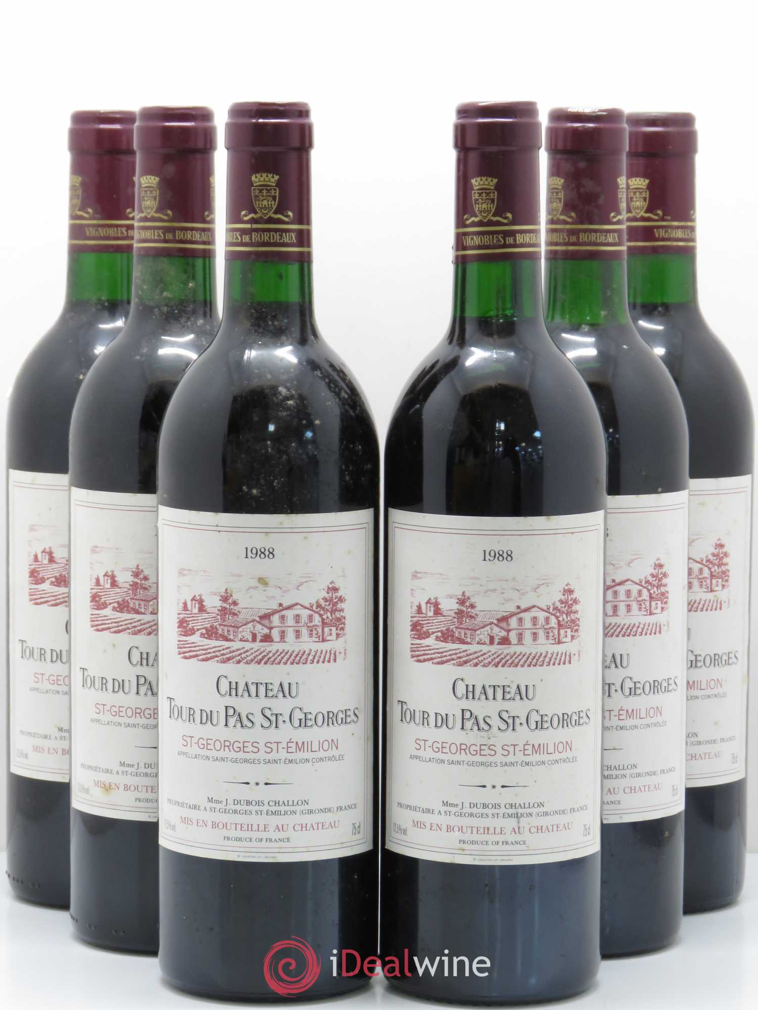 Bordeaux Tour du Pas Saint Georges cuvée Eugénie Saint-Georges Saint-Emilion 1988 - Posten von 6 Flaschen - 0