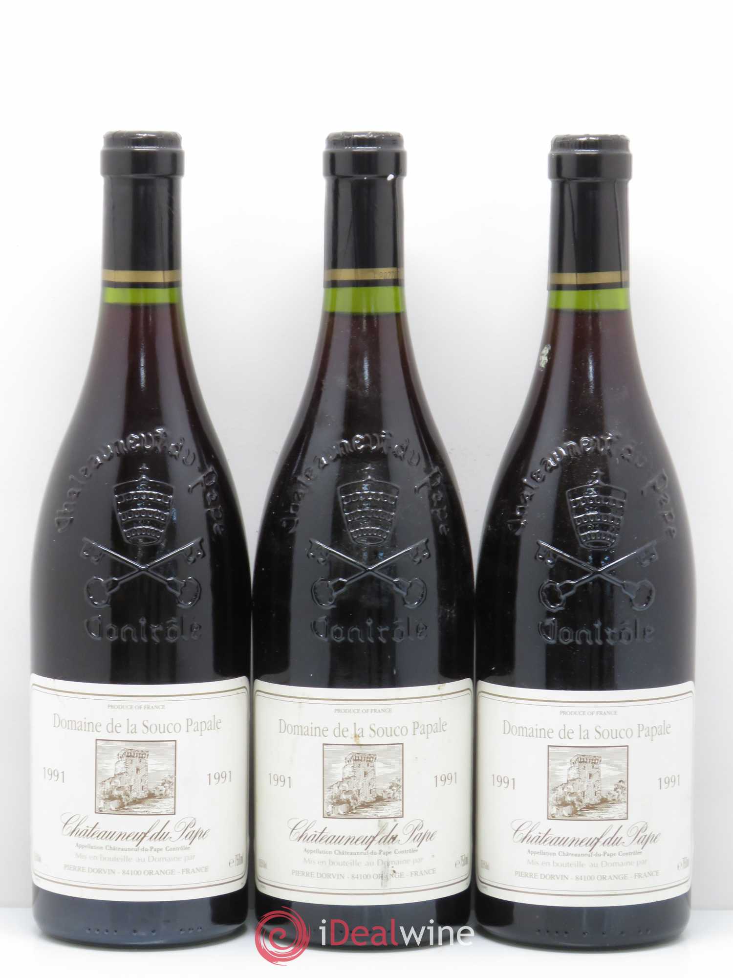Châteauneuf-du-Pape Domaine de la Souco Papale 1991 - Posten von 3 Flaschen - 0