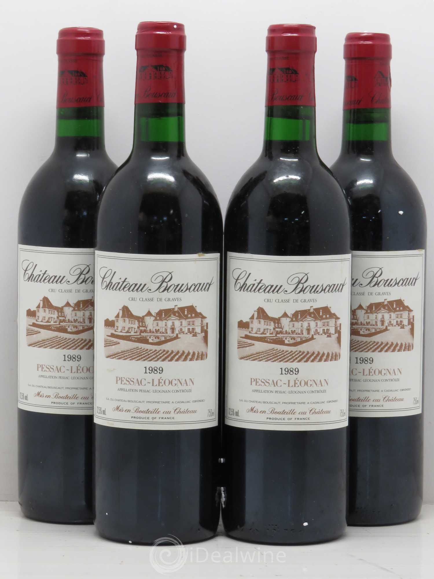 Château Bouscaut Cru Classé de Graves 1989 - Lot de 4 bouteilles - 0