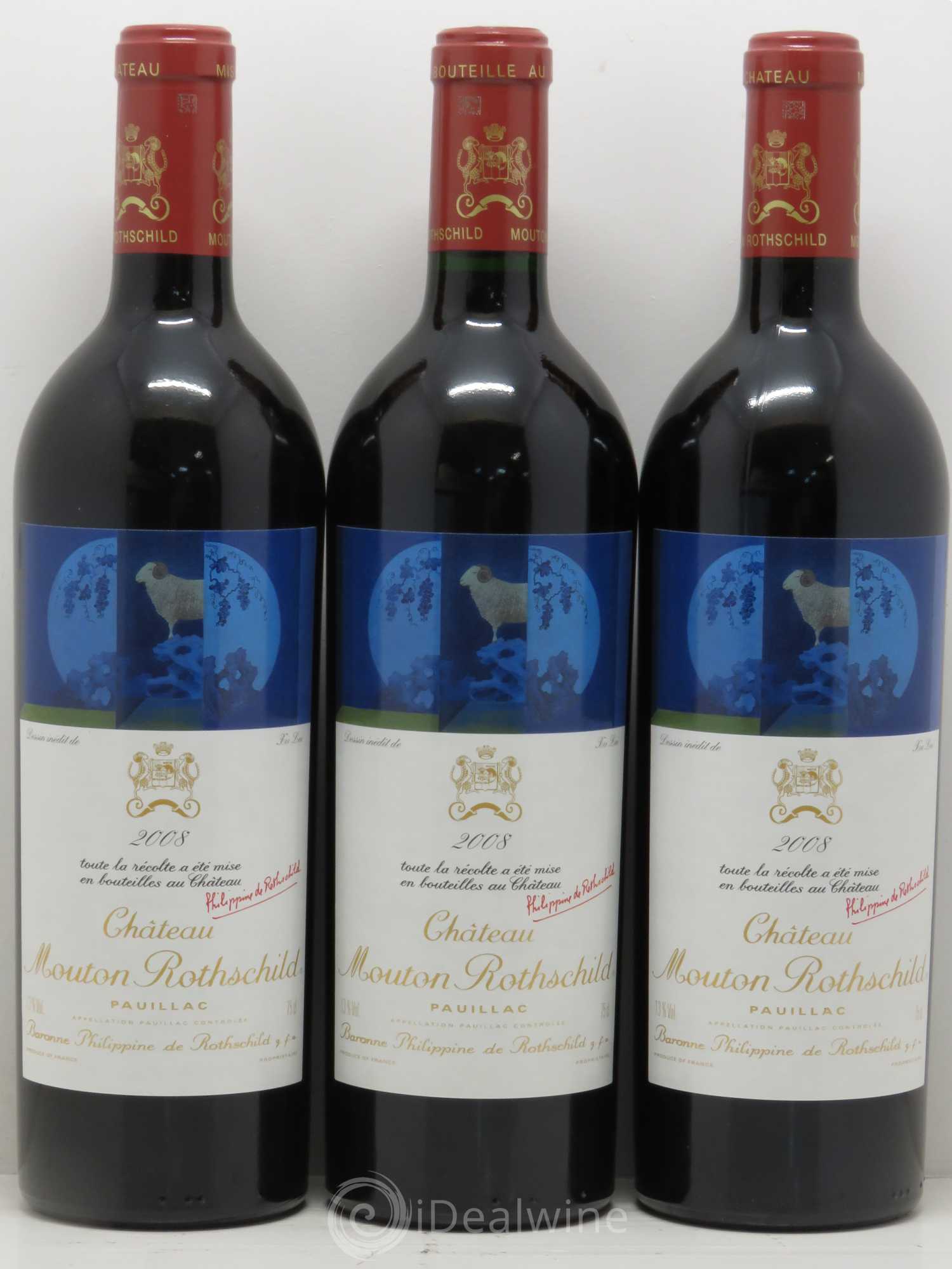 Château Mouton Rothschild 1er Grand Cru Classé 2008 - Lot de 6 bouteilles - 1