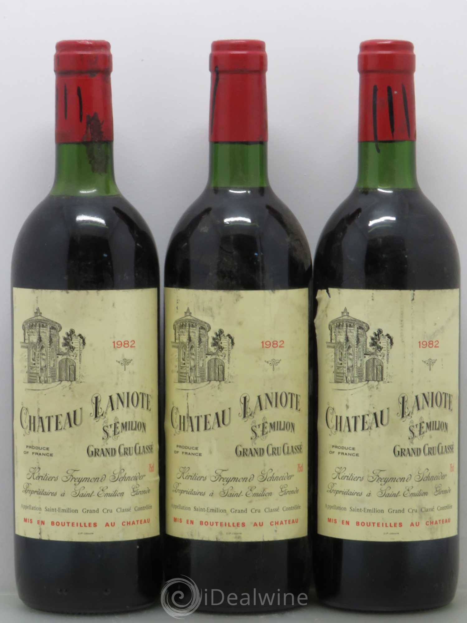 Château Laniote Grand Cru Classé 1982 - Lot de 3 bouteilles - 0