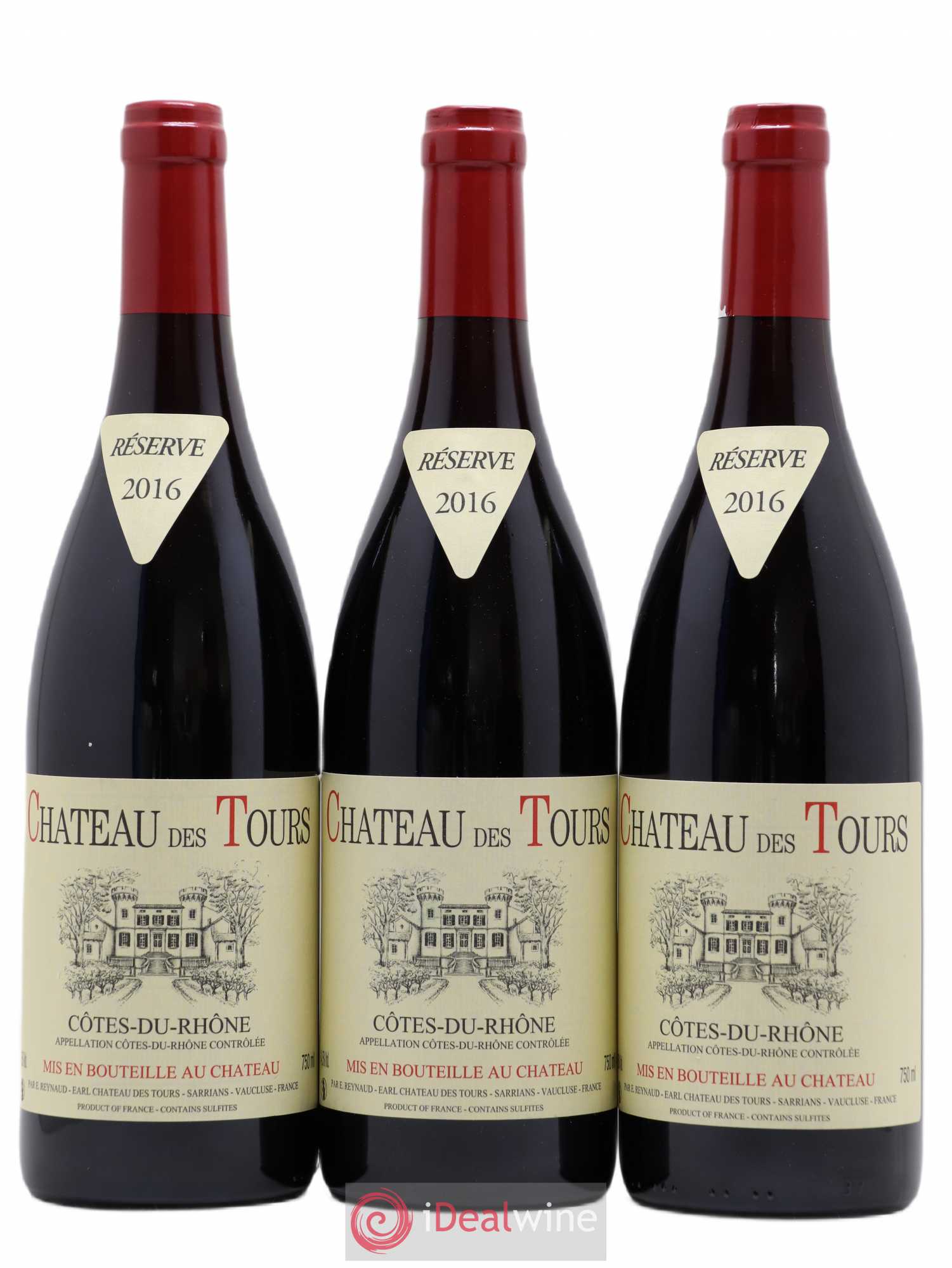 Côtes-du-Rhône Château des Tours Emmanuel Reynaud 2016 - Lot de 3 bouteilles - 0