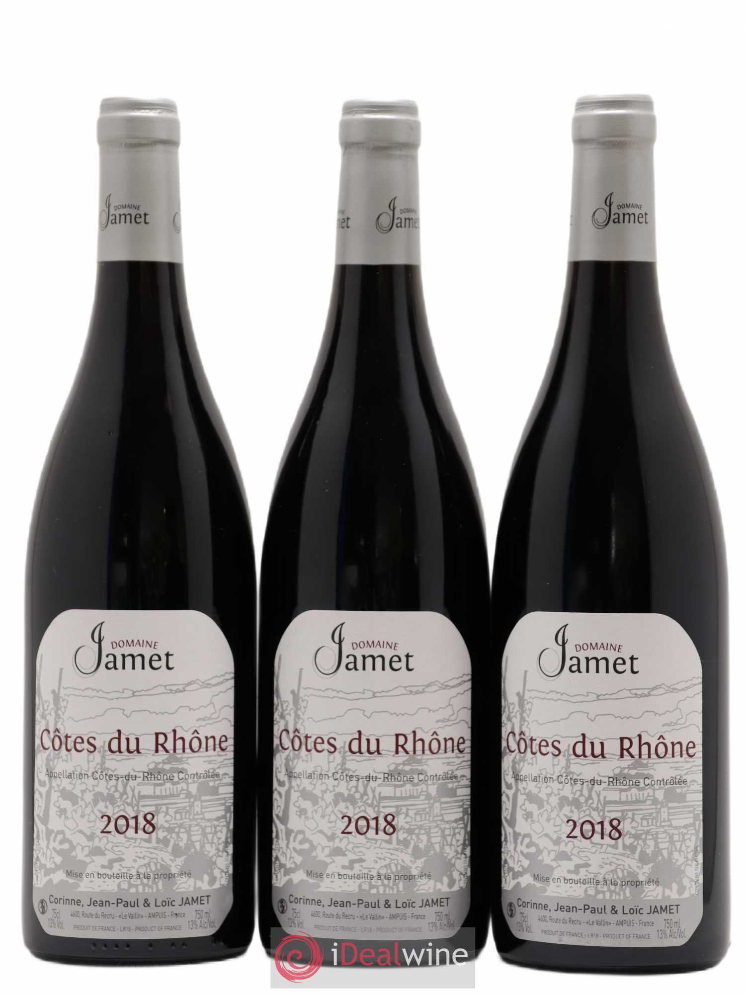 Côtes-du-Rhône Jamet (Domaine) 2018 - Lot de 3 bouteilles - 0