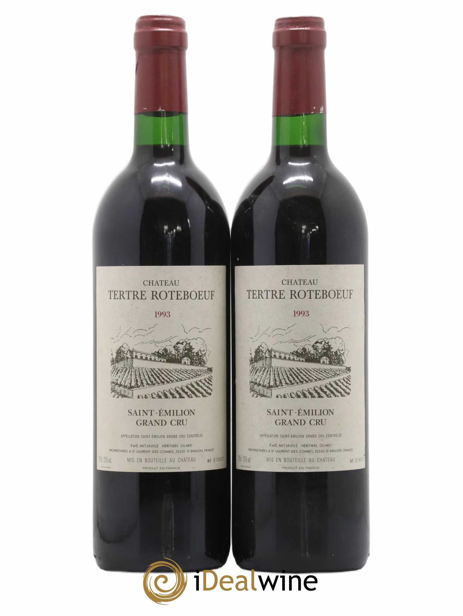 Château Tertre Roteboeuf 1993 - Lot de 2 bouteilles - 0