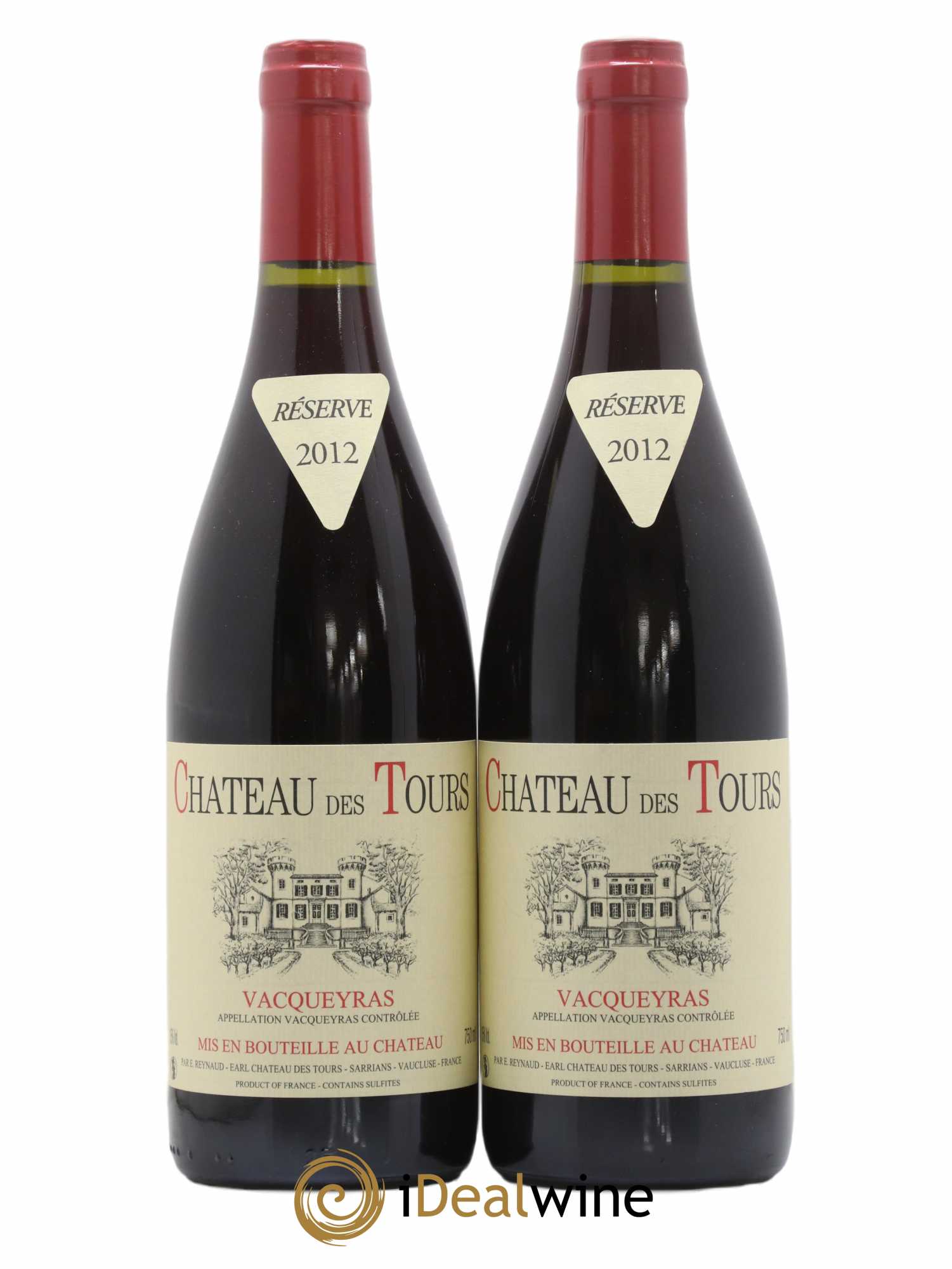 Vacqueyras Château des Tours Emmanuel Reynaud 2012 - Lot de 2 bouteilles - 0