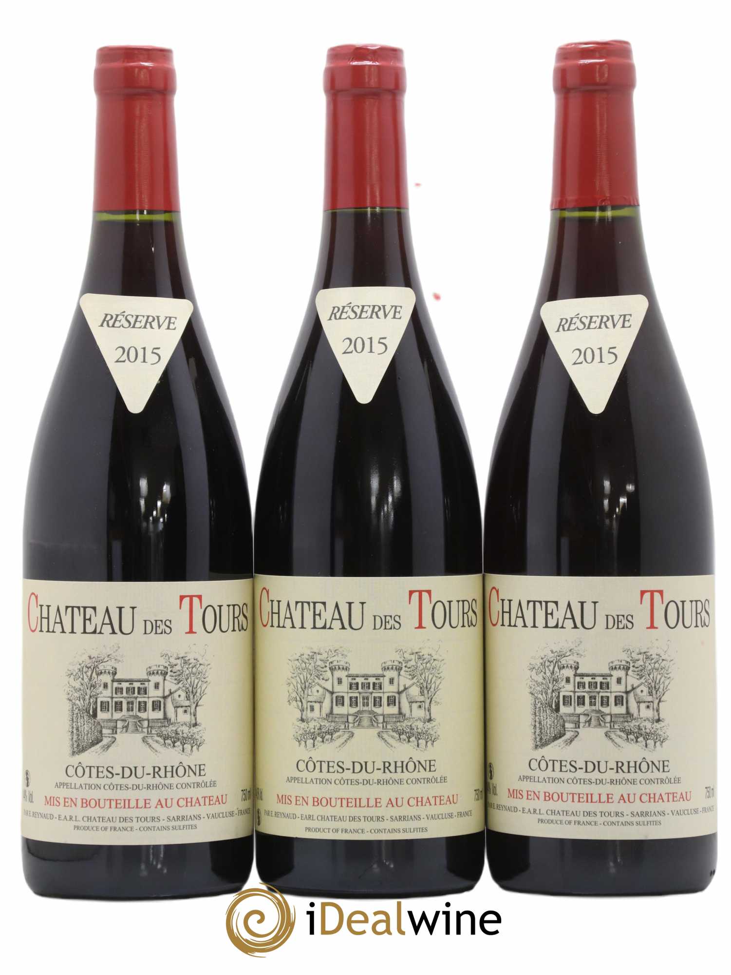 Côtes-du-Rhône Château des Tours Emmanuel Reynaud 2015 - Lot de 3 bouteilles - 0