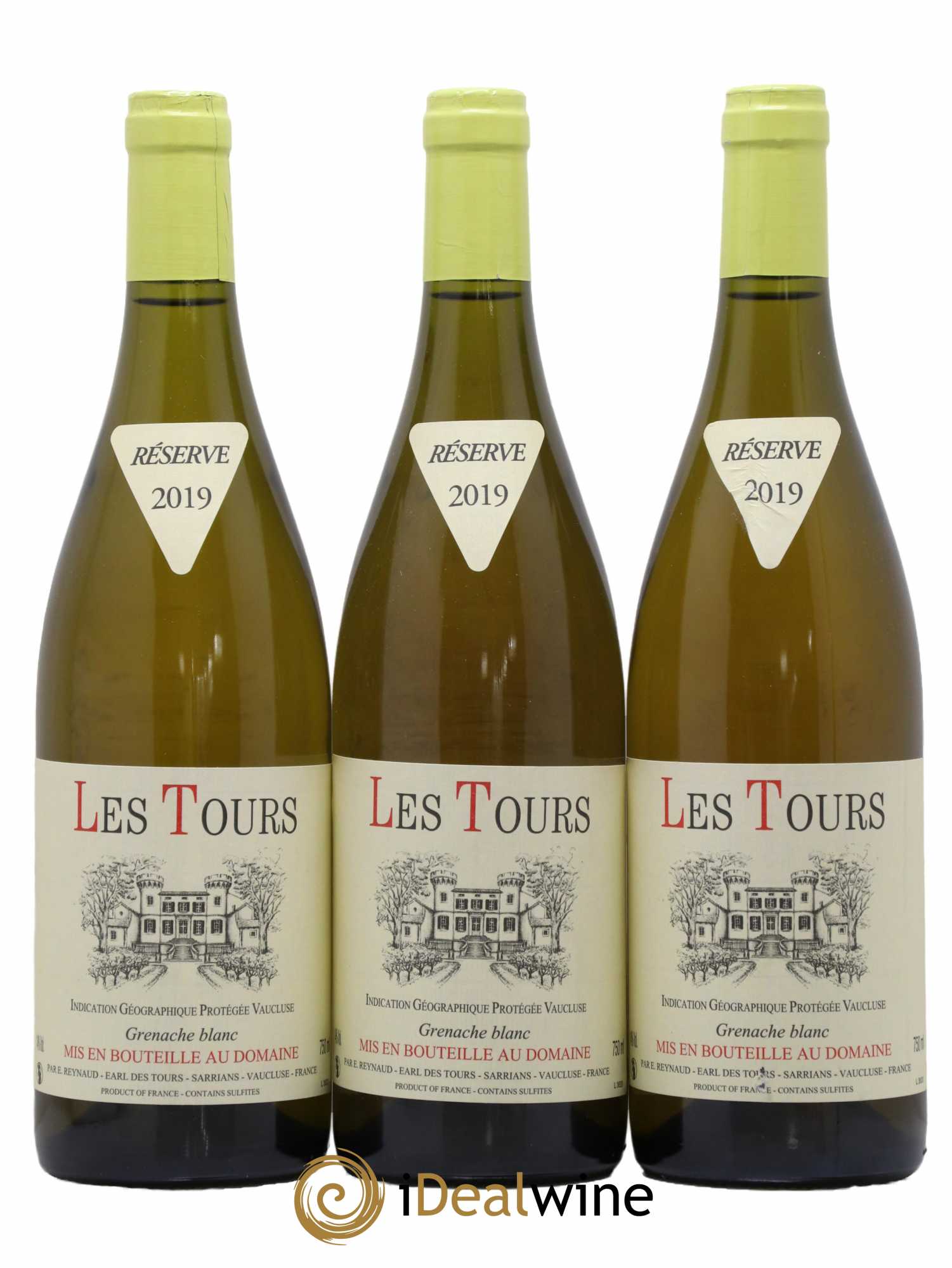 Vaucluse (Vin de Pays de Vaucluse) Les Tours Grenache Blanc Emmanuel Reynaud 2019 - Lot de 3 bouteilles - 0