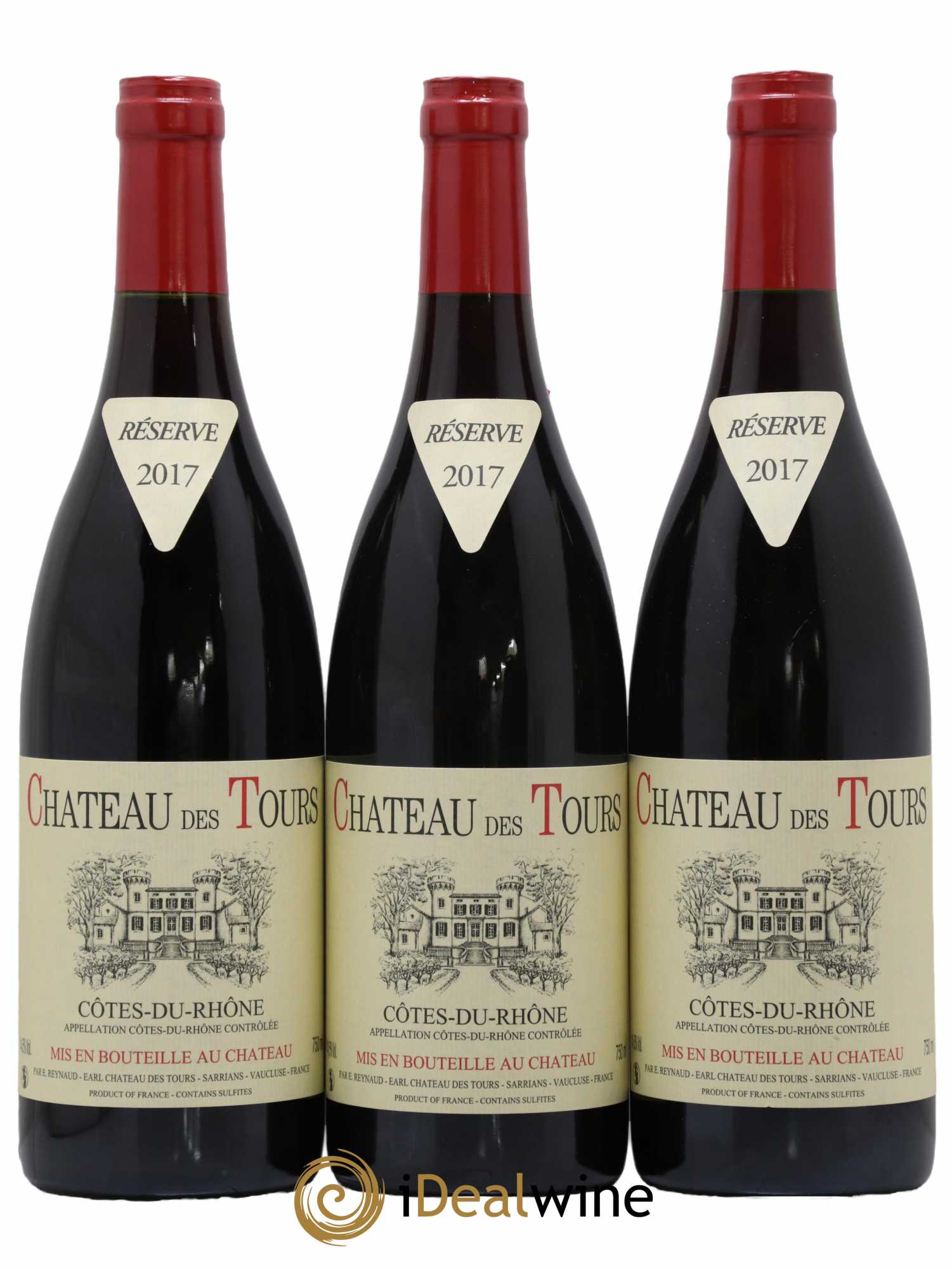 Côtes-du-Rhône Château des Tours Emmanuel Reynaud 2017 - Lot de 3 bouteilles - 0