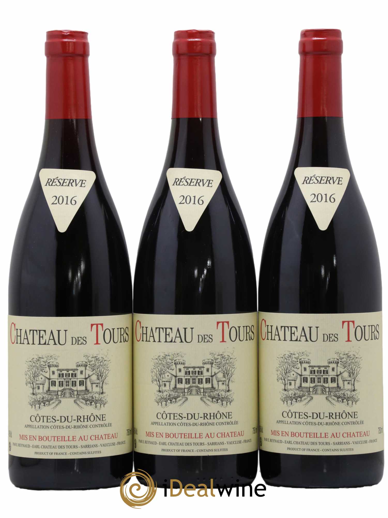 Côtes-du-Rhône Château des Tours Emmanuel Reynaud 2016 - Lot de 3 bouteilles - 0