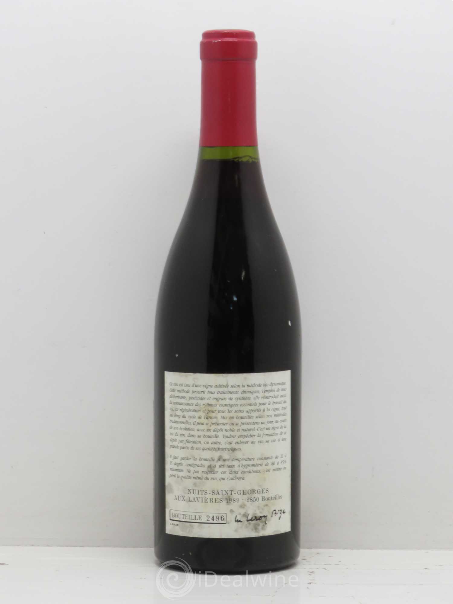 Nuits-Saint-Georges Aux Lavières Leroy (Domaine) 1989 - Lot de 1 bouteille - 1