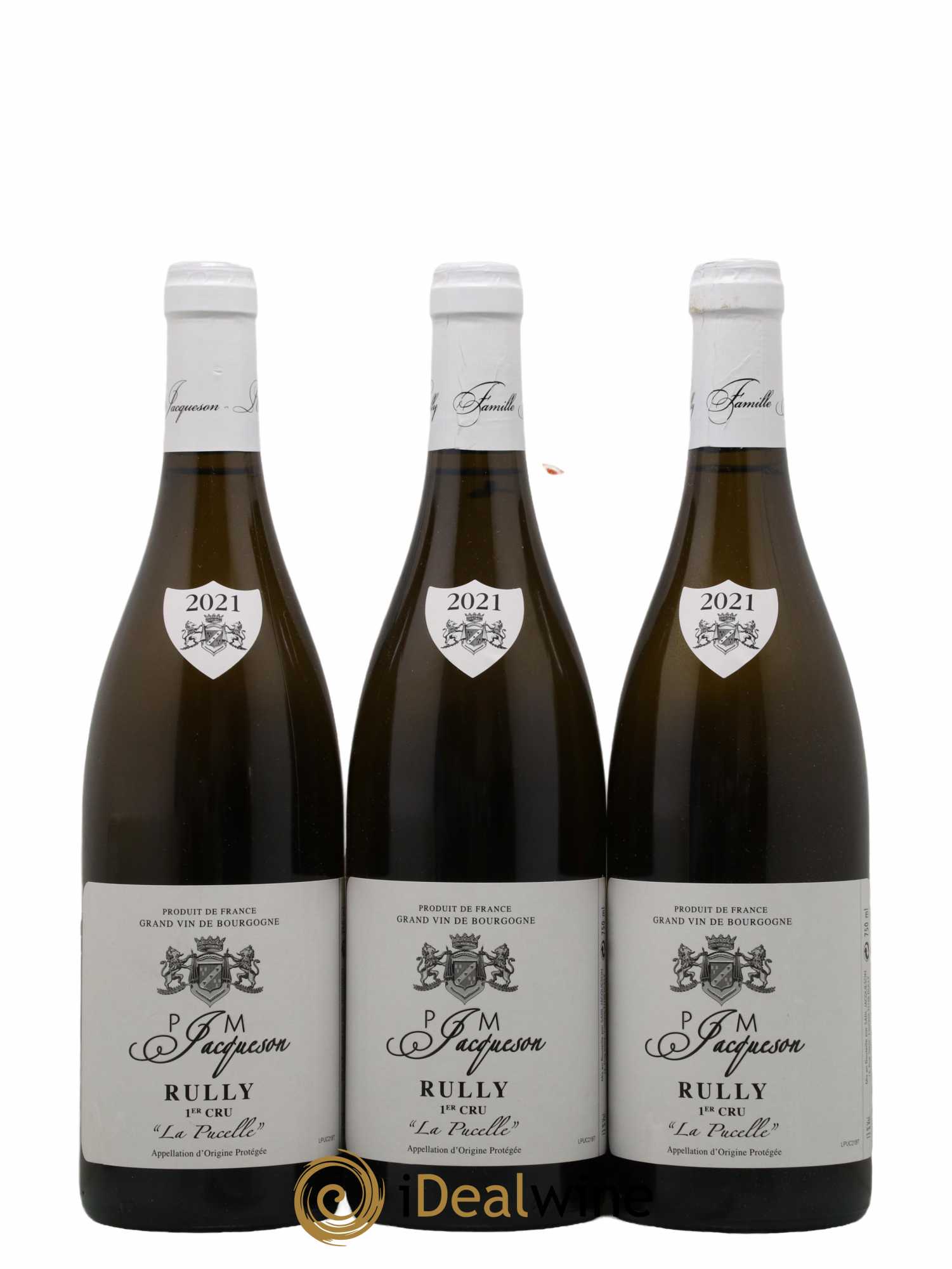 Rully 1er Cru La Pucelle Paul & Marie Jacqueson 2021 - Lot de 3 bouteilles - 0