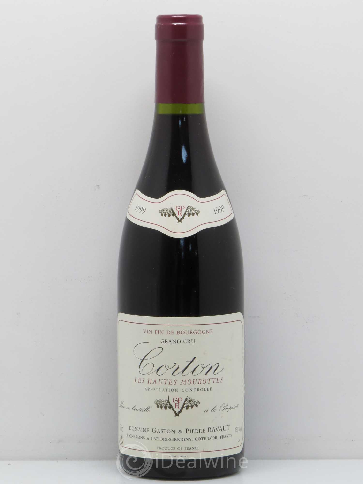 Corton Grand Cru Domaine Gaston Et Pierre Ravaut Les Hautes Mourottes 1999 - Posten von 1 Flasche - 0
