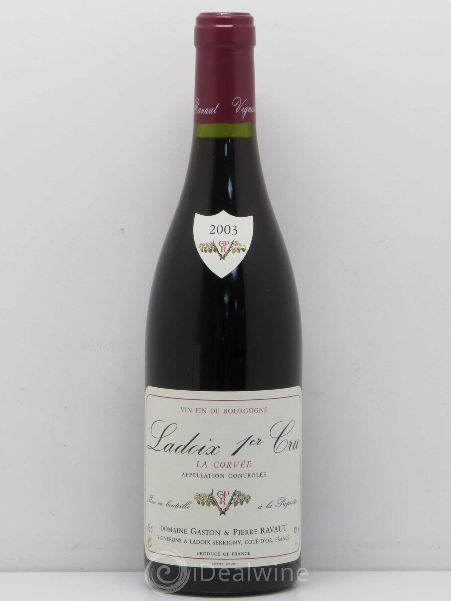 Ladoix 1er Cru Domaine Gaston Et Pierre Ravaut La Corvee 2003 - Posten von 1 Flasche - 0