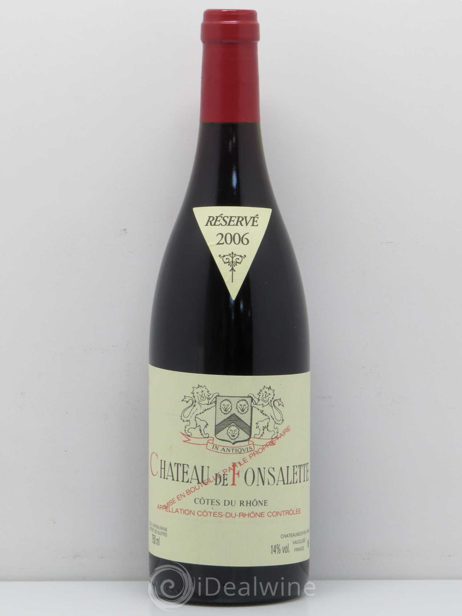 Côtes-du-Rhône Château de Fonsalette Emmanuel Reynaud 2006 - Lot de 1 bouteille - 0
